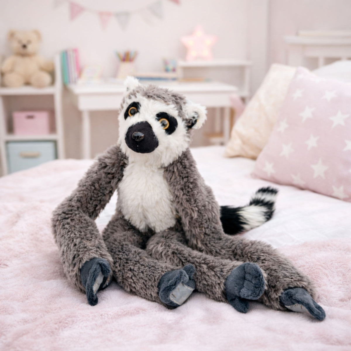 Plush Lemur Mascot Cuddly Toy Paws With Velcro For Hanging 50 Cm