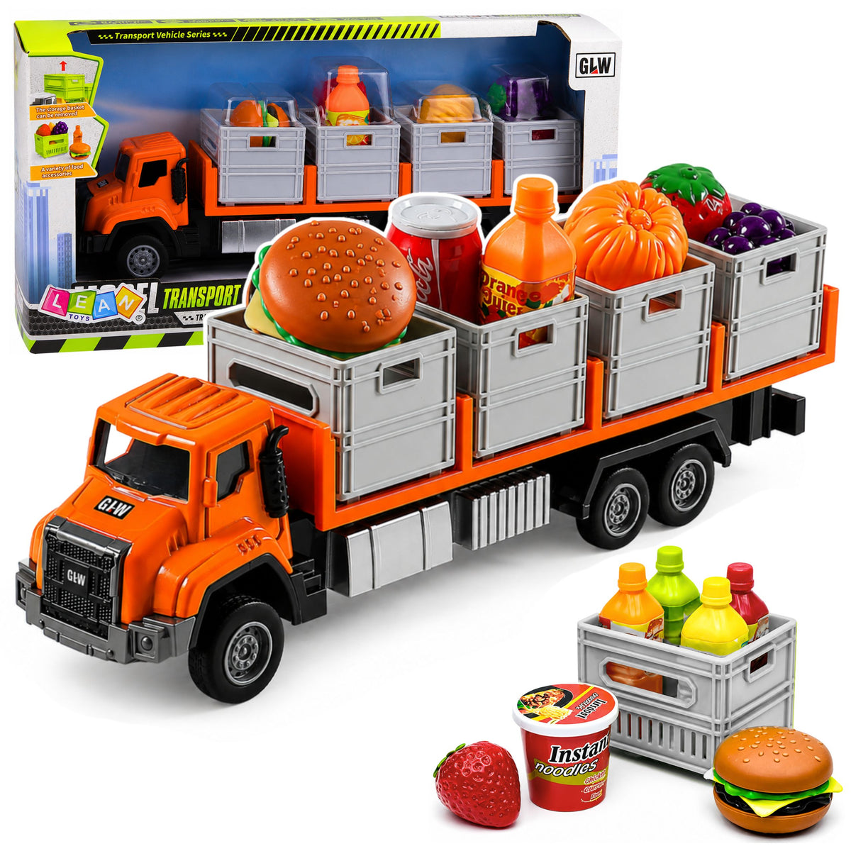 Orange Food Transport Truck 1:55