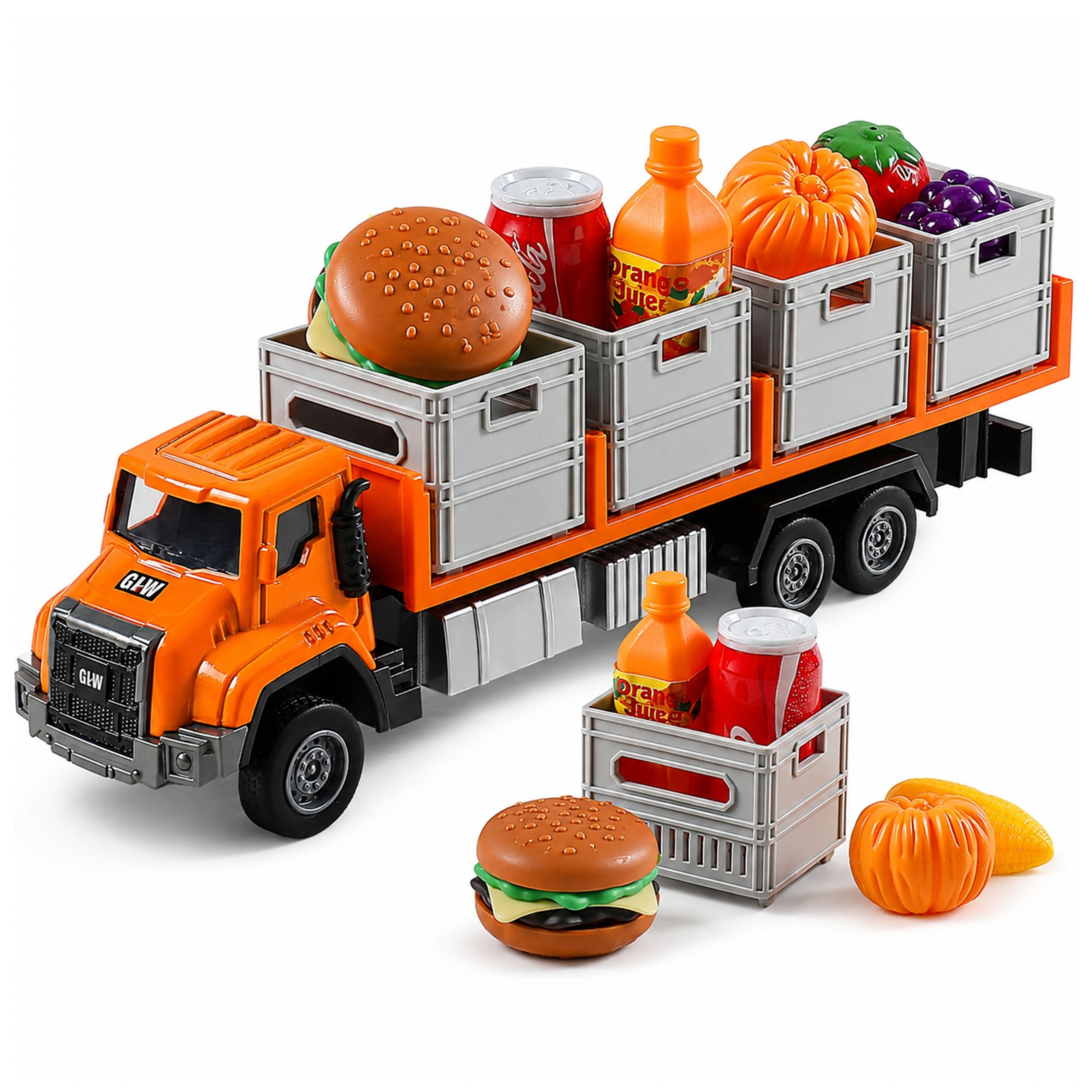 Orange Food Transport Truck 1:55