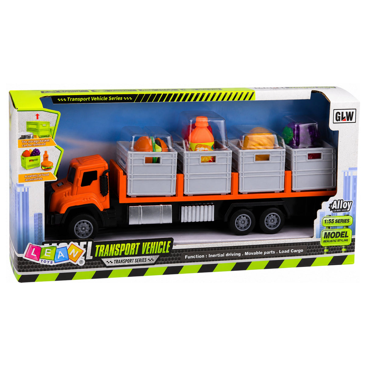 Orange Food Transport Truck 1:55