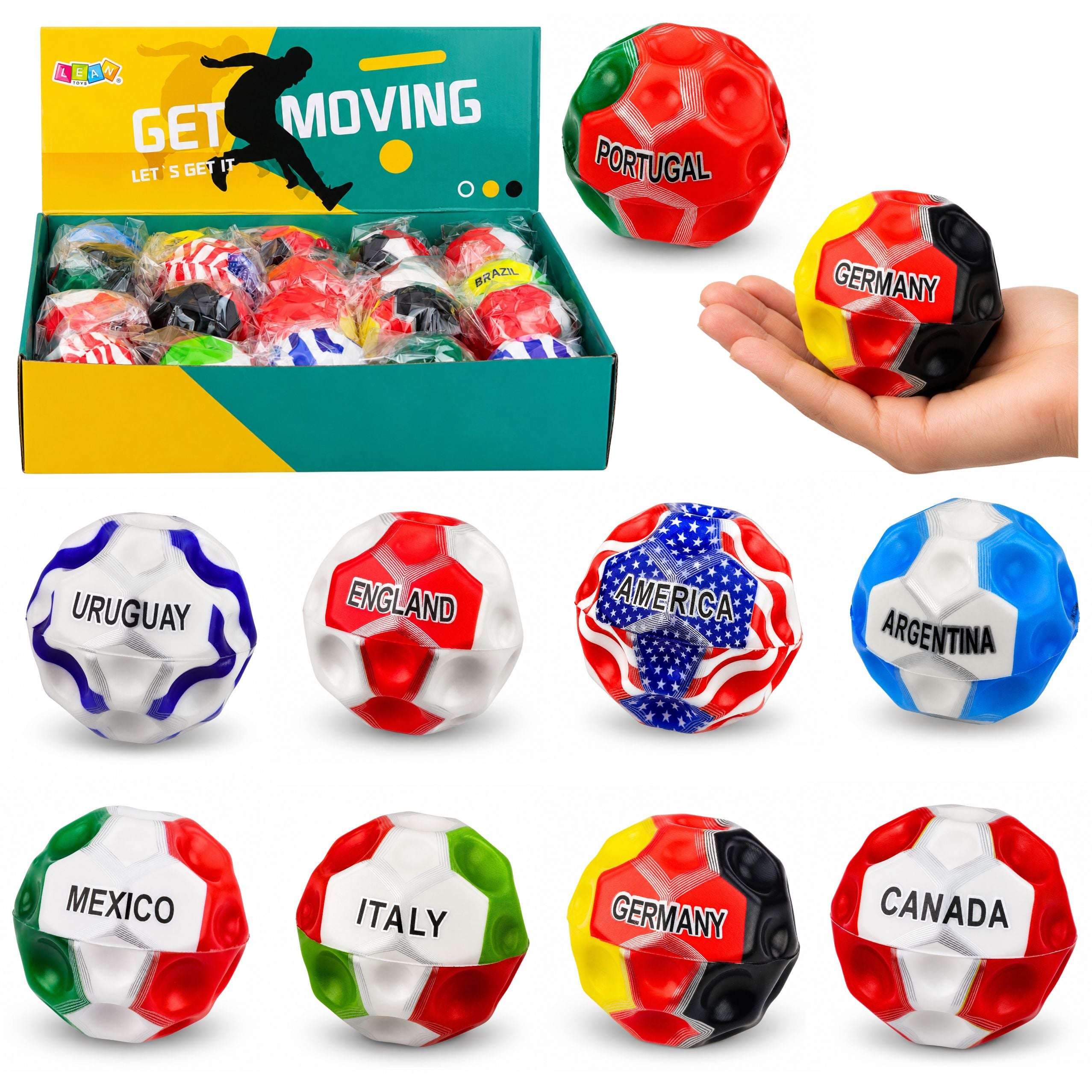 Foam Ball With Dimples For Bouncing Anti-stress Flag 7cm