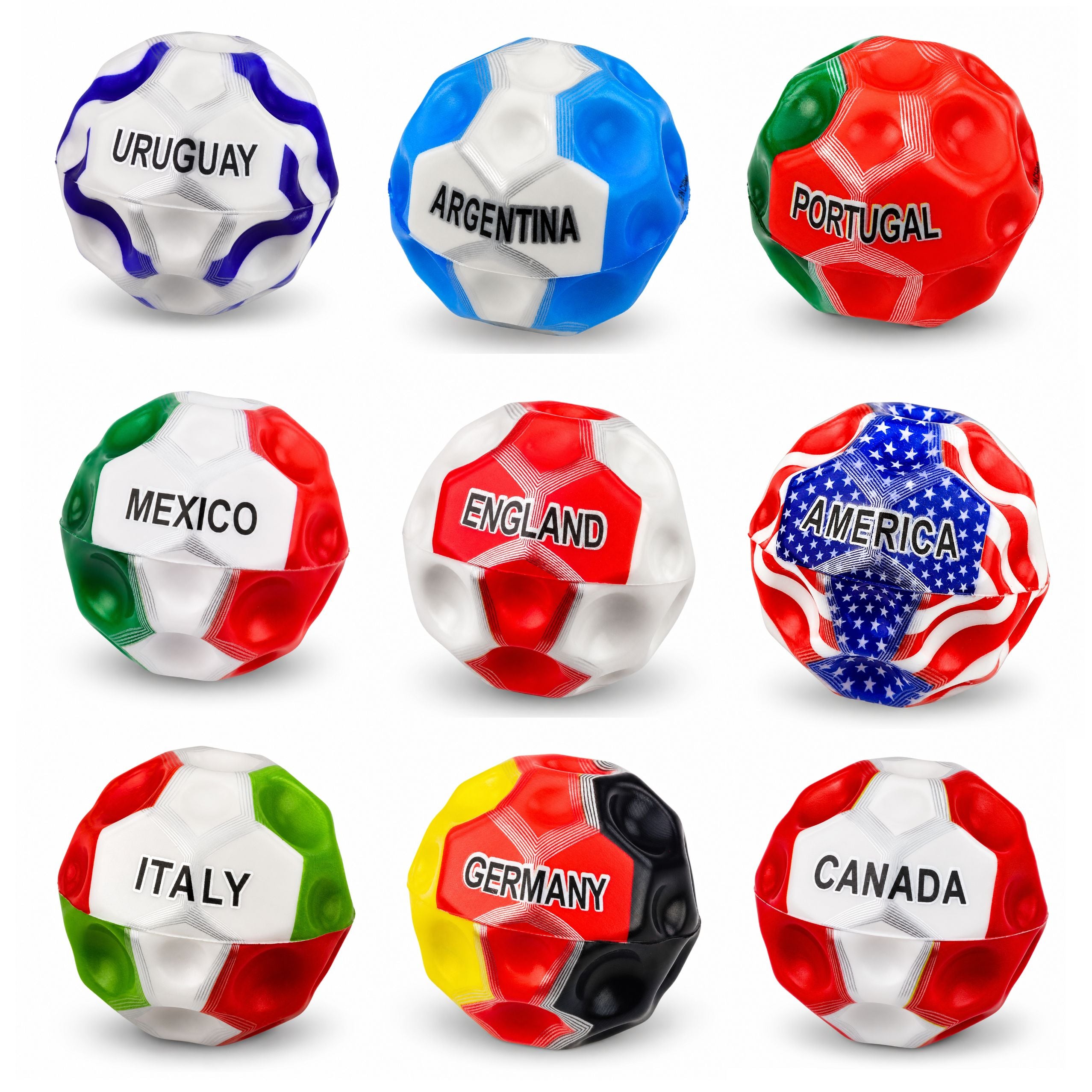 Foam Ball With Dimples For Bouncing Anti-stress Flag 7cm