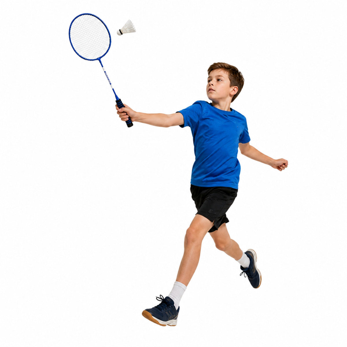Set Badminton Rachete Shuttlecock Cover Albastru