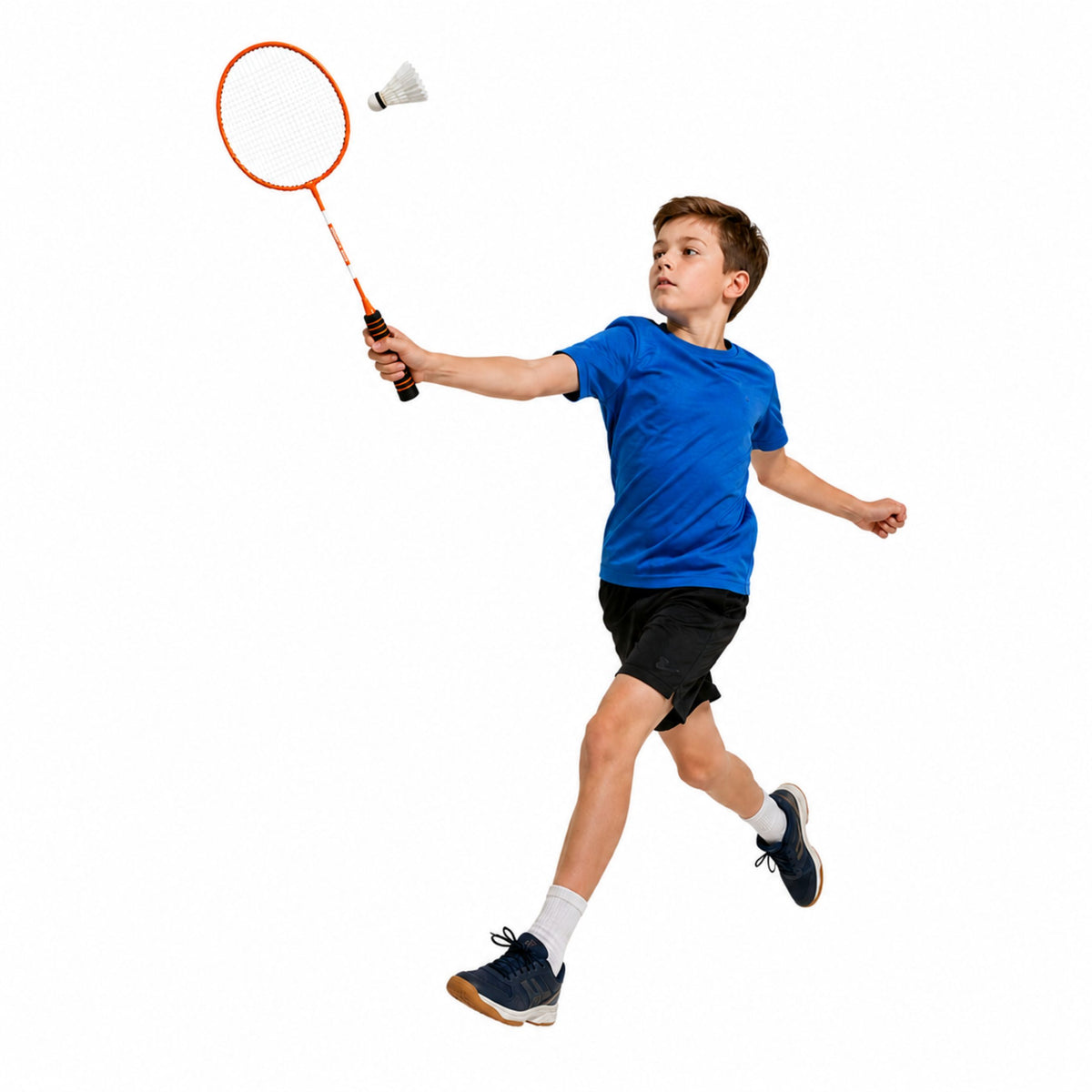 Set Badminton 3 Rachete Volane Carcasa Portocalie