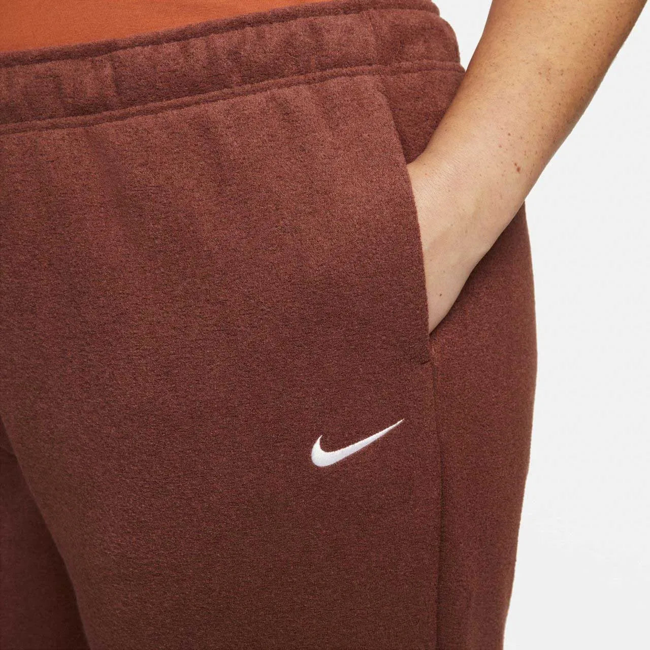 Dámské kalhoty nike sports essential červené (plus size) hnědé 2x