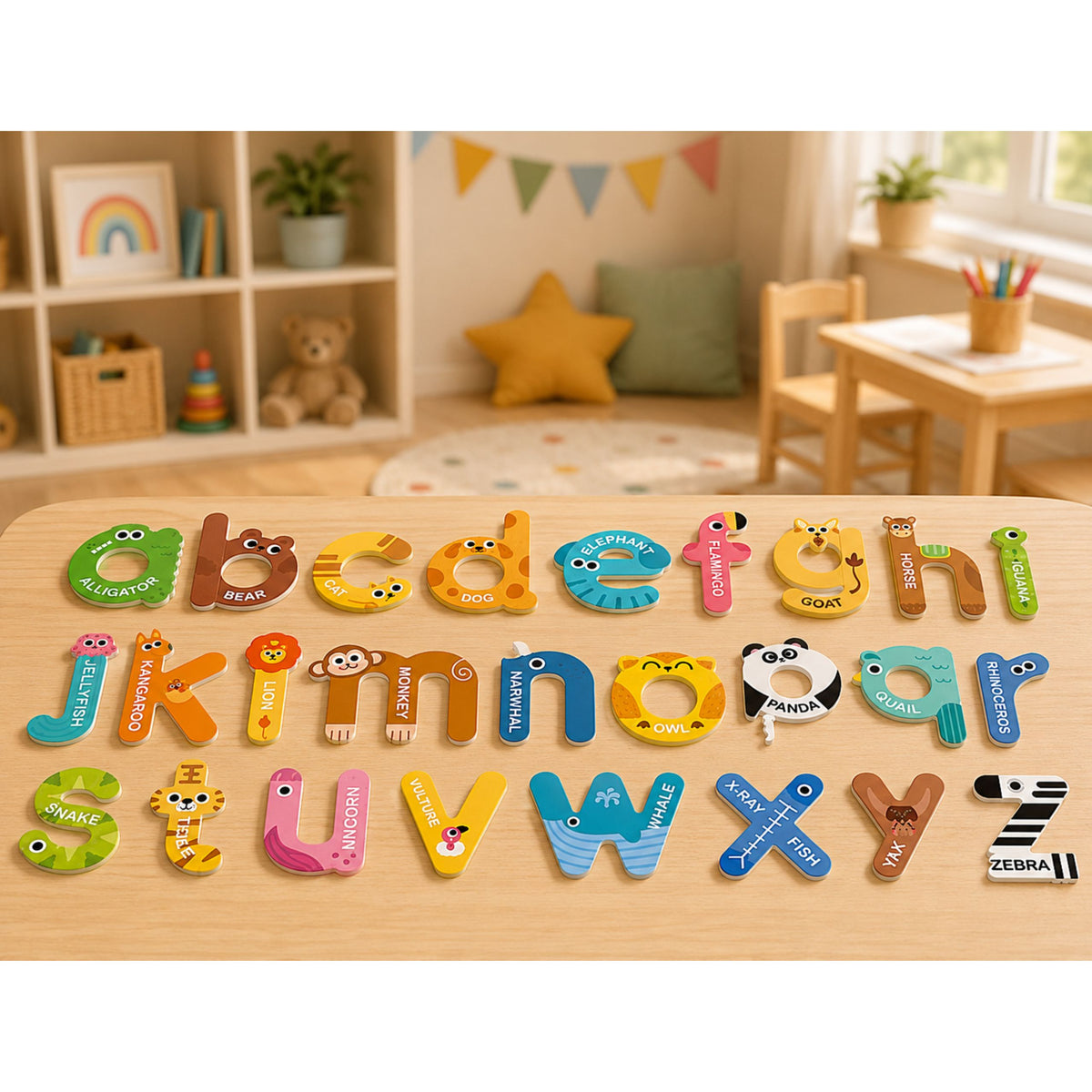 Магнитен пъзел Букви Образователни дъски с магнити за хладилник 26 бр.