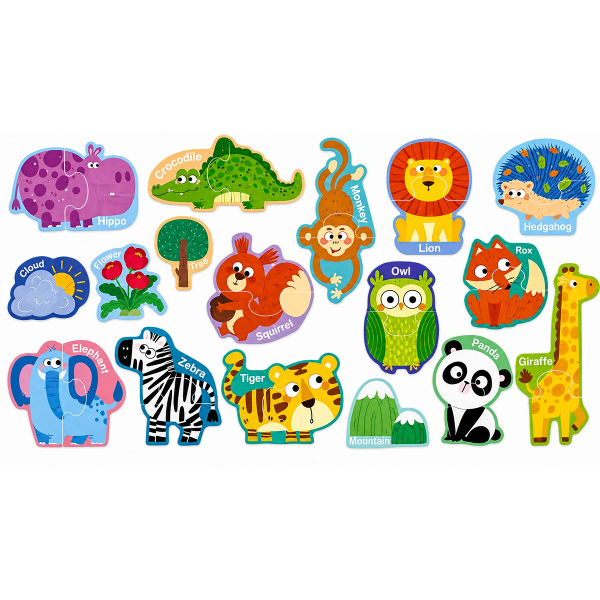 Puzzle magnetyczne Nauka zwierząt Magnesy na deski i lodówki 30 szt.