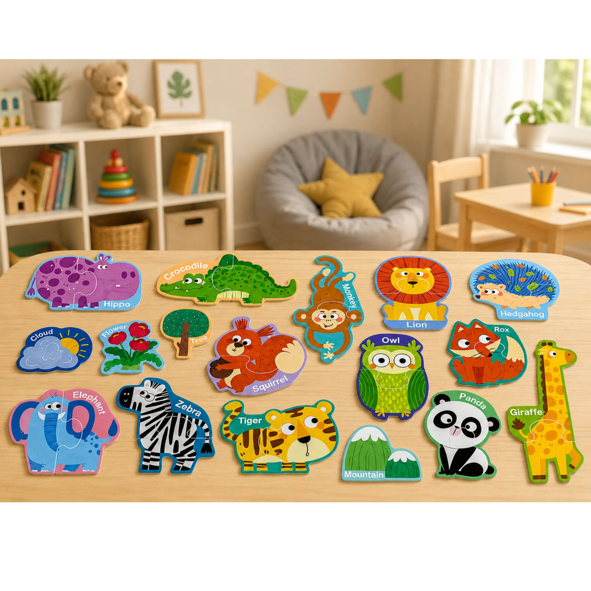 Puzzle magnetyczne Nauka zwierząt Magnesy na deski i lodówki 30 szt.