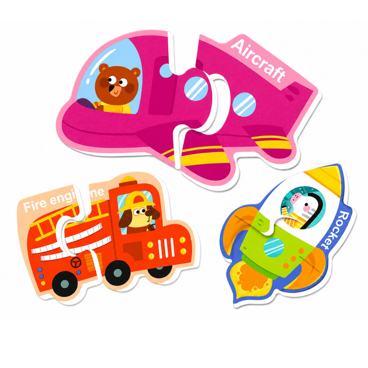 Magnetic Puzzle Vehicles Learning Means Of Transport Set 30 Pcs.