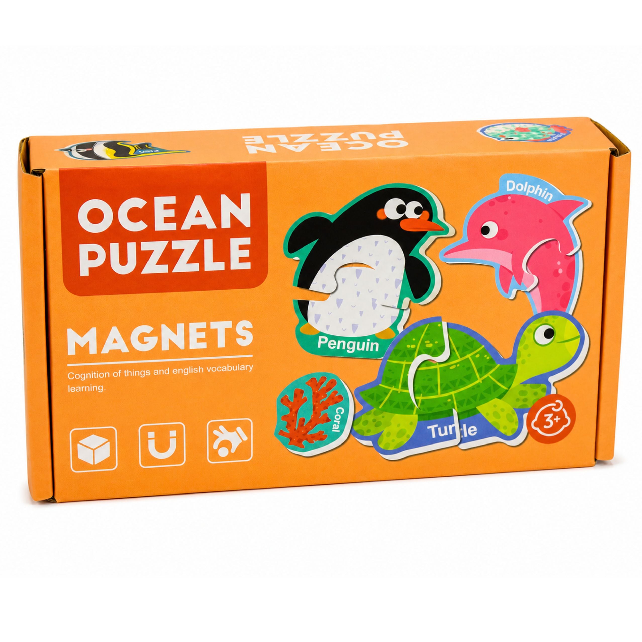 Magnetic Puzzle Sea Animals Fridge Magnets Educational 30 Pcs.