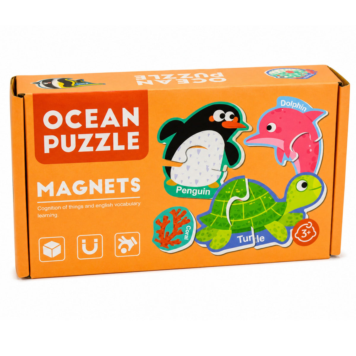 Magnetic Puzzle Sea Animals Fridge Magnets Educational 30 Pcs.