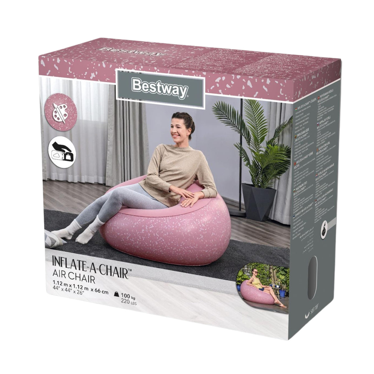 Inflatable Chair Seat Pink Inflate A Chair Bestway 75155