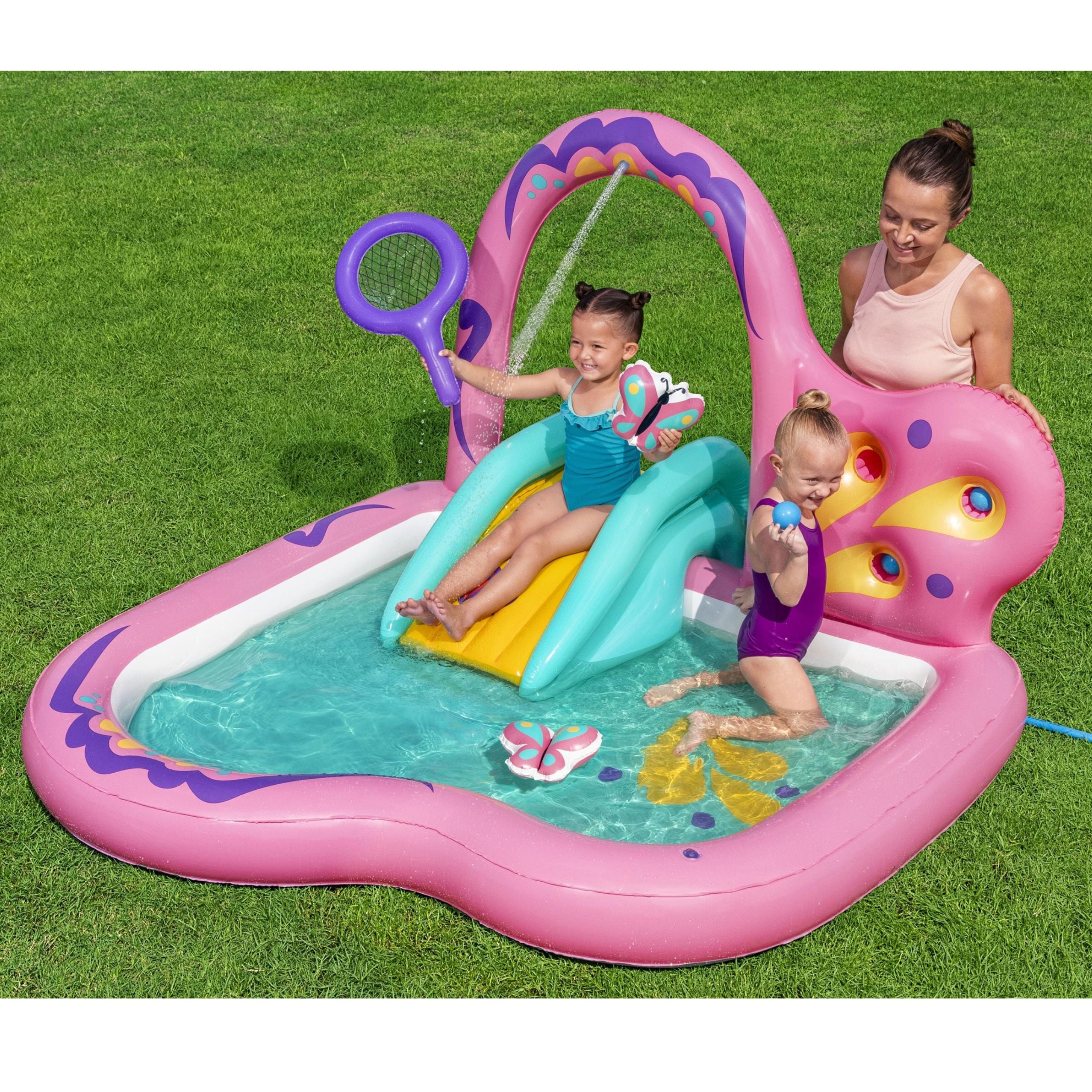Water Playground With Slide Butterfly Pink Accessories Bestway 53175