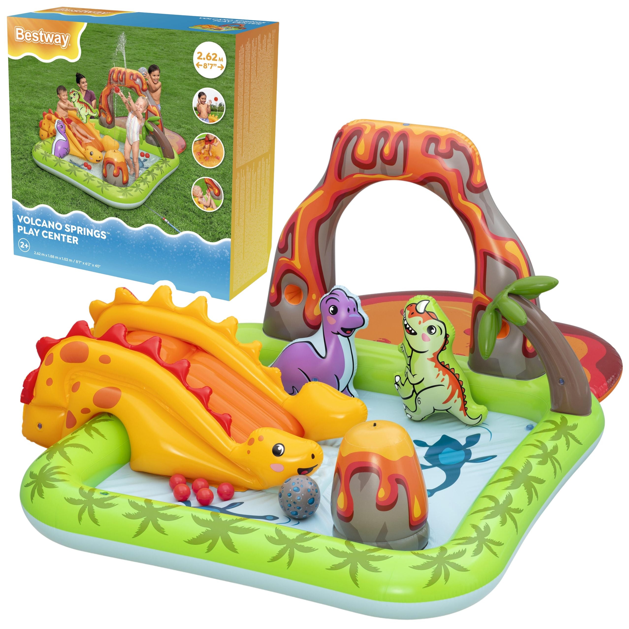 Vandlegeplads med dinosaurer Volcano Balls Bestway 53172