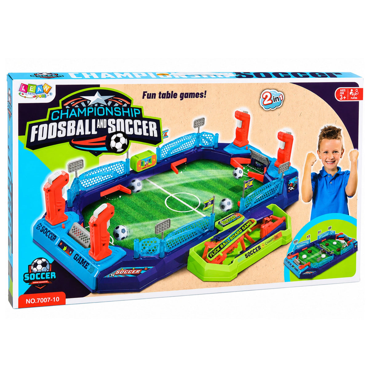 2-in-1 tafelvoetbal-hockey-arcadespel voor 2 spelers