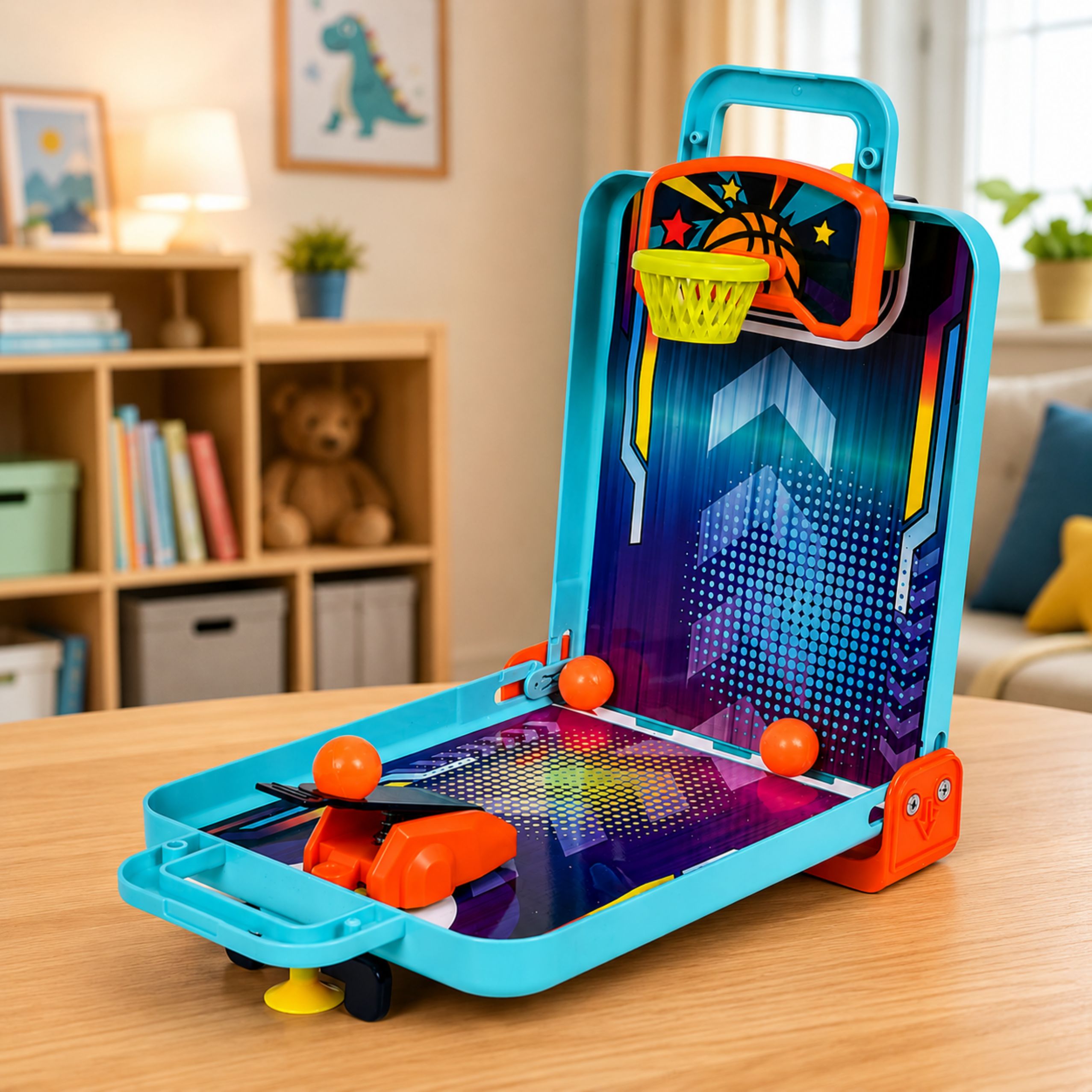 Mini Arcade Game 3 In 1 Basketball Pinball Bowling Portable Case