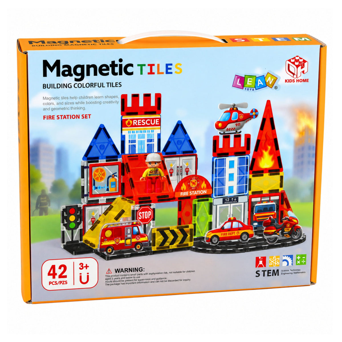 Magnetic Construction Blocks Fire Station Fire Station 42 Pcs.