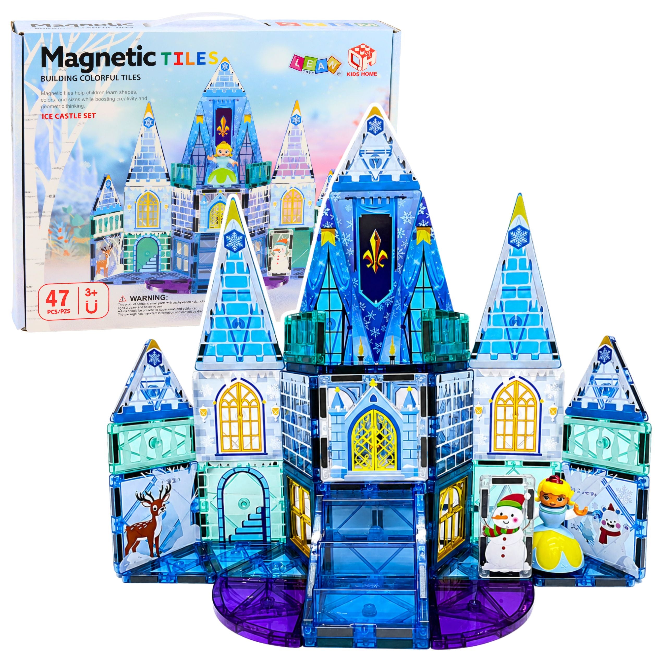 Magnetic Construction Blocks Ice Princess Castle Blue 47 Pcs.