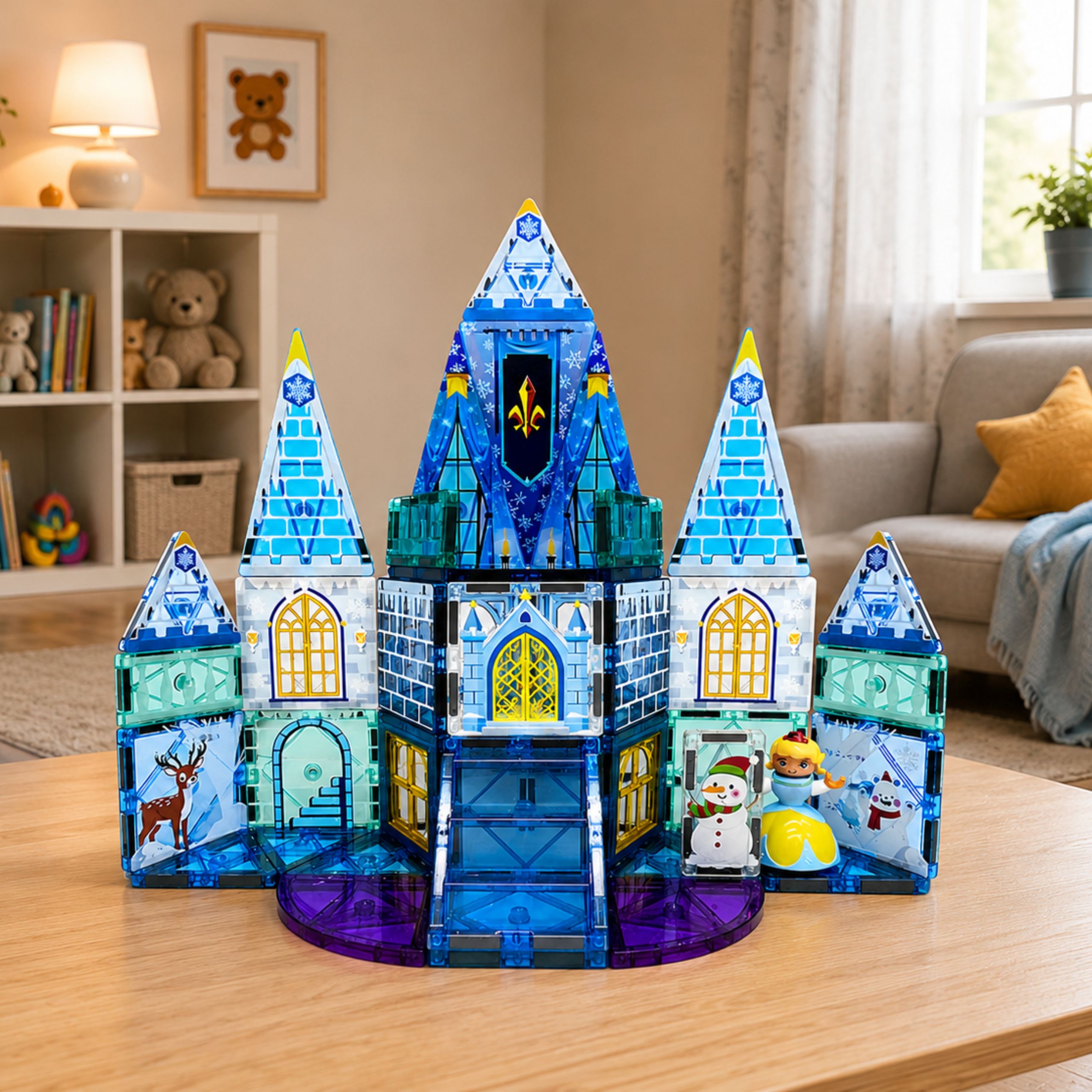 Magnetic Construction Blocks Ice Princess Castle Blue 47 Pcs.