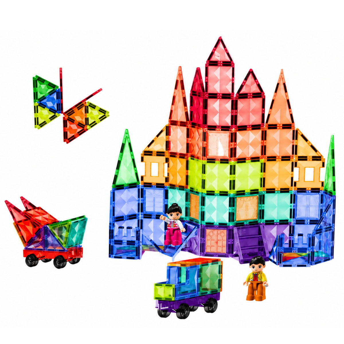 Magnetic Construction Blocks 3d Panels Creative Stem Colorful 100 Pcs.