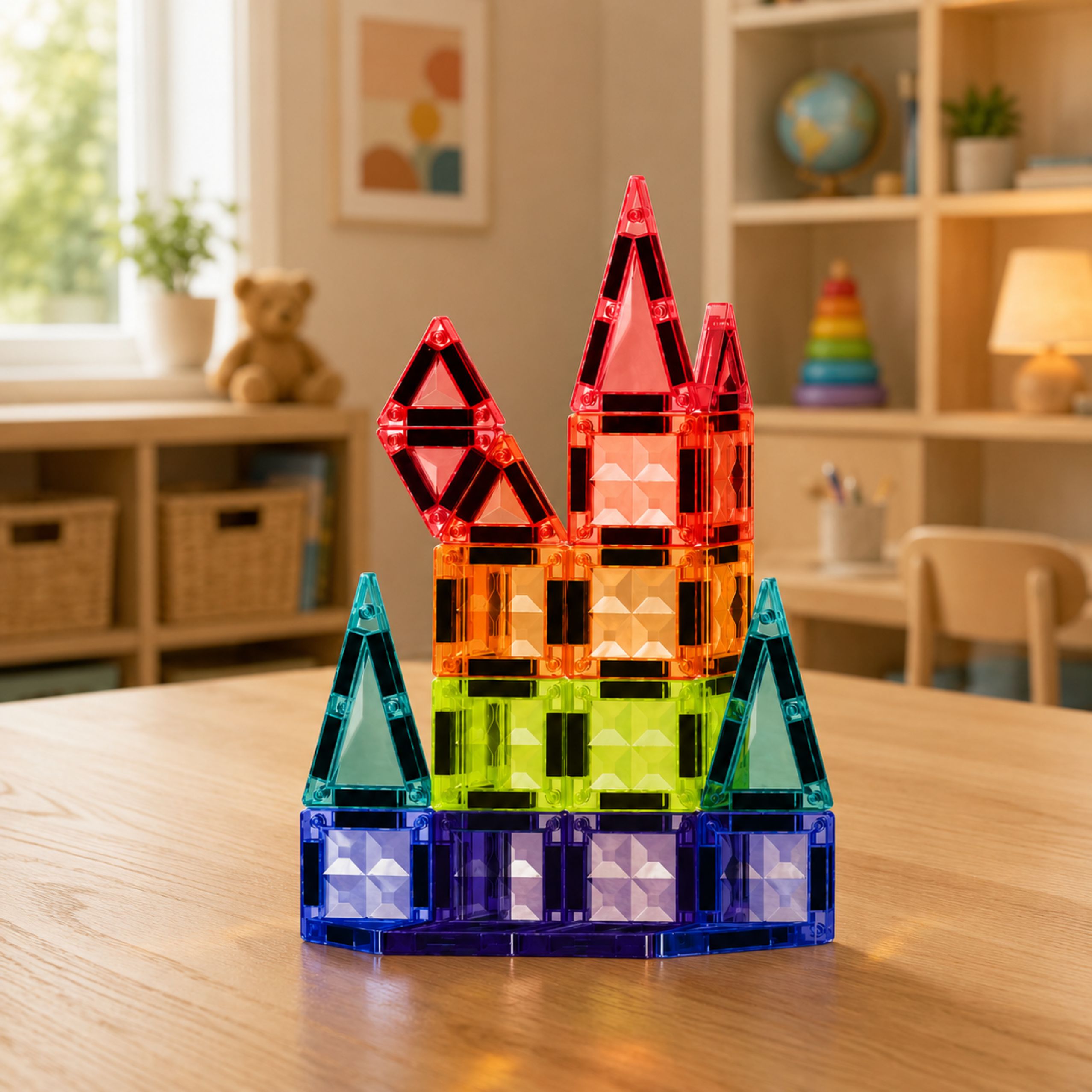 Magnetic Construction Blocks 3d Panels Creative Stem Colorful 27 Pcs.