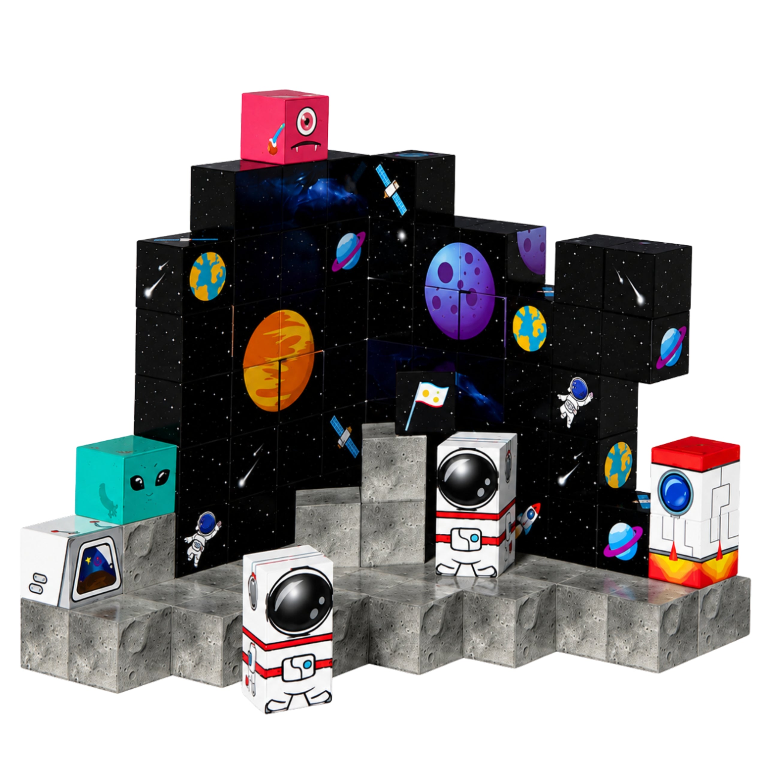 Set Of Magnetic Blocks Cubes Cubes Pixels 3d Space 100 Pcs.