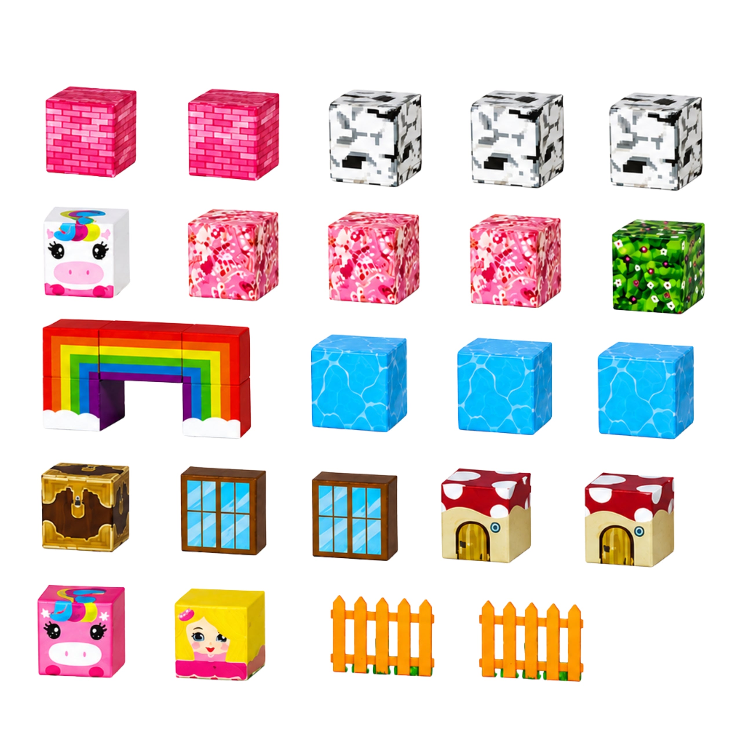 Set Of Magnetic Blocks Cubes Pixel Cubes Magic Land 3d 100 Pcs.