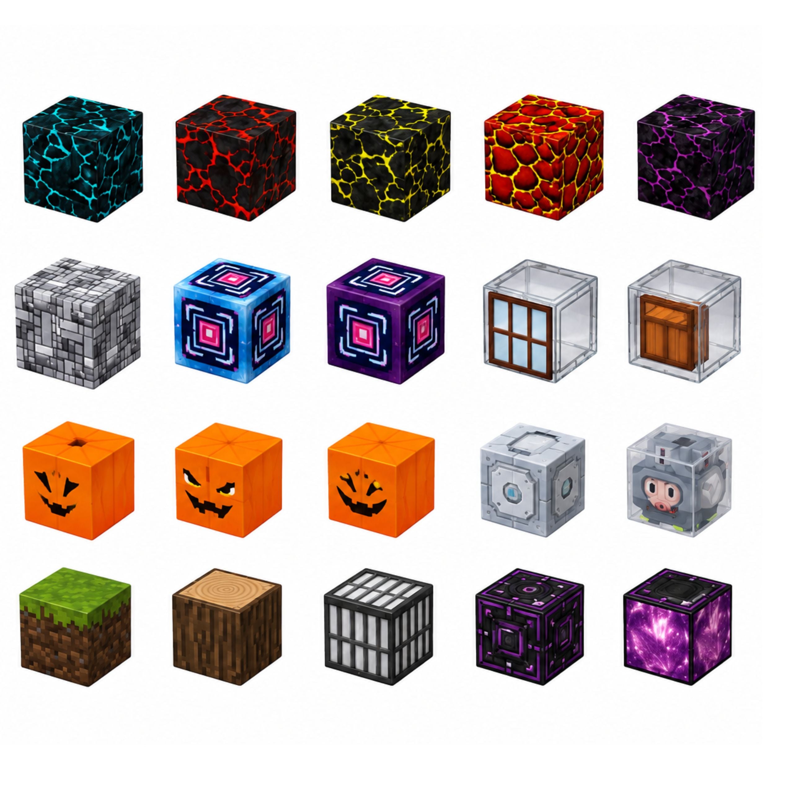 Set Of Magnetic Blocks Cubes Cubes Pixels 3d Dark World 100 Pcs.