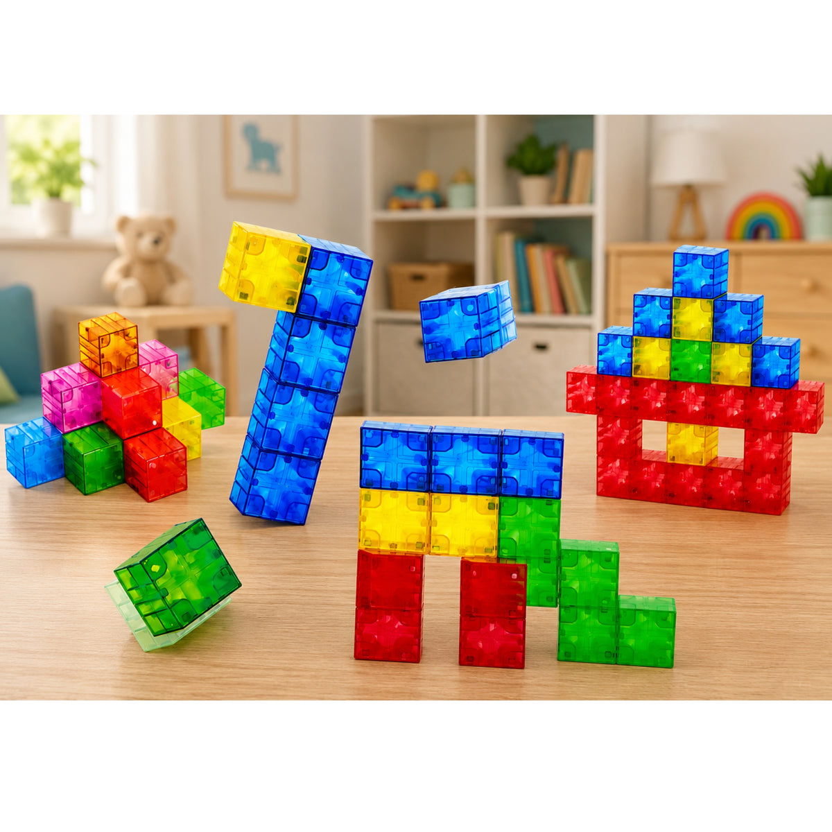 Cubi da costruzione magnetici Cubi 3D colorati 160 pezzi.