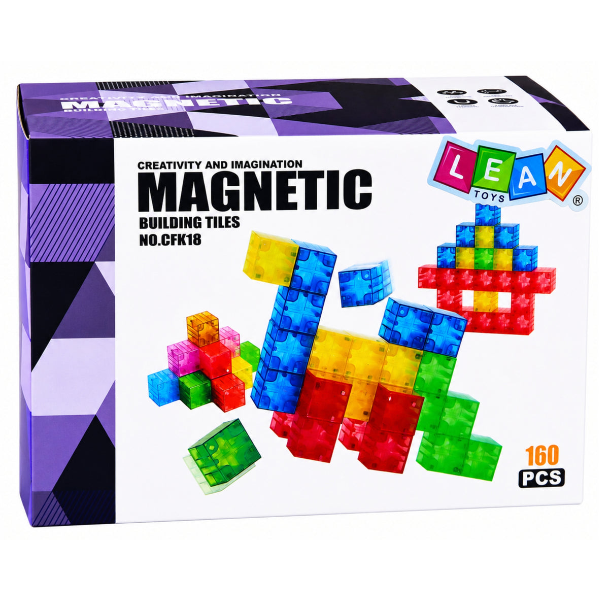 Cubi da costruzione magnetici Cubi 3D colorati 160 pezzi.