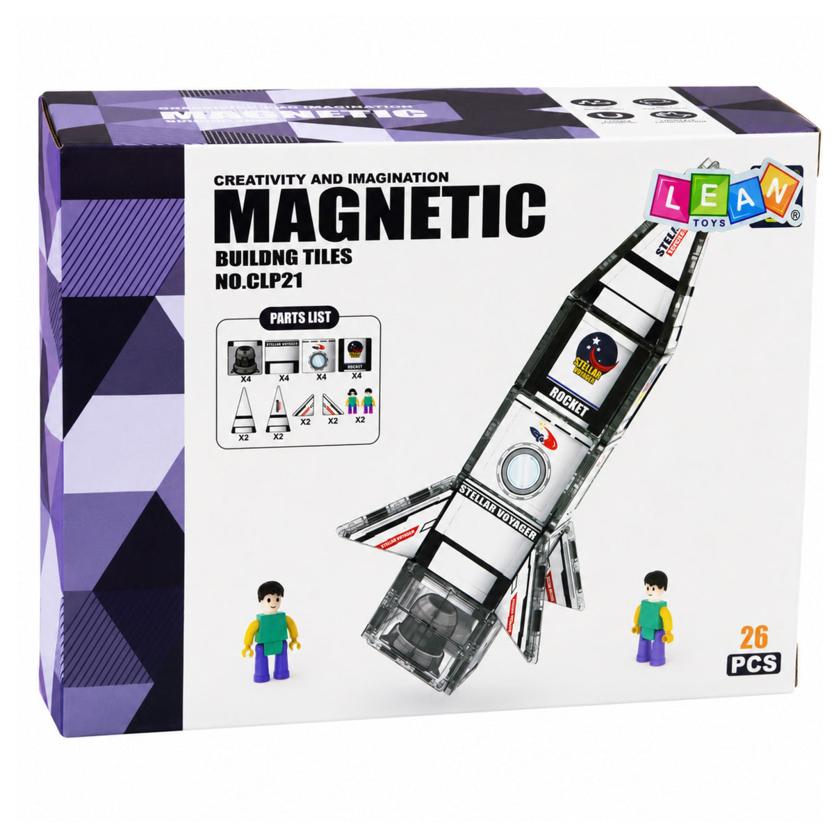 Magnetyczne klocki konstrukcyjne Figurki rakiet kosmicznych 26 szt.