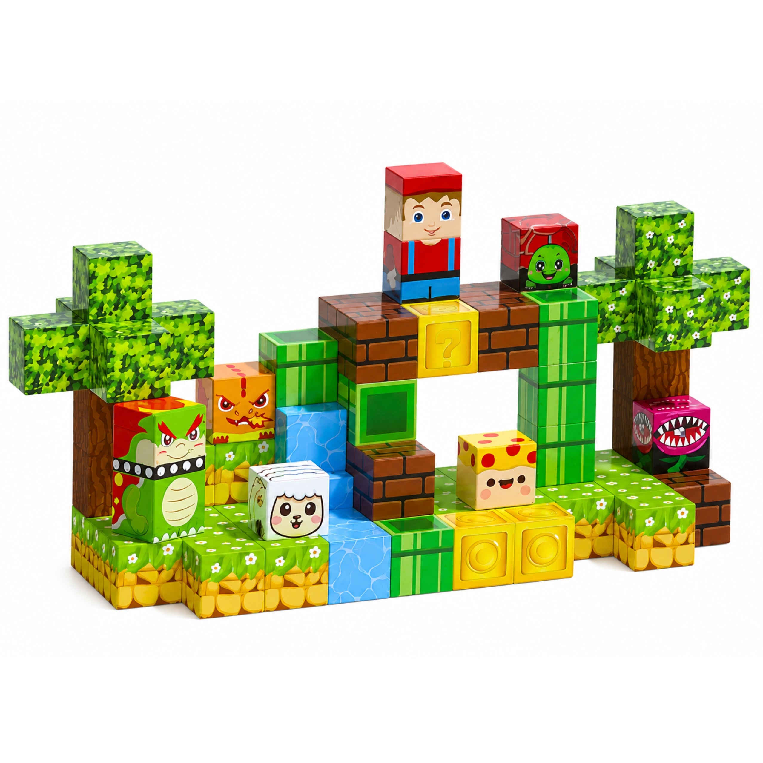 Magnetic Blocks Cubes Pixel World Animals 80 Pcs.