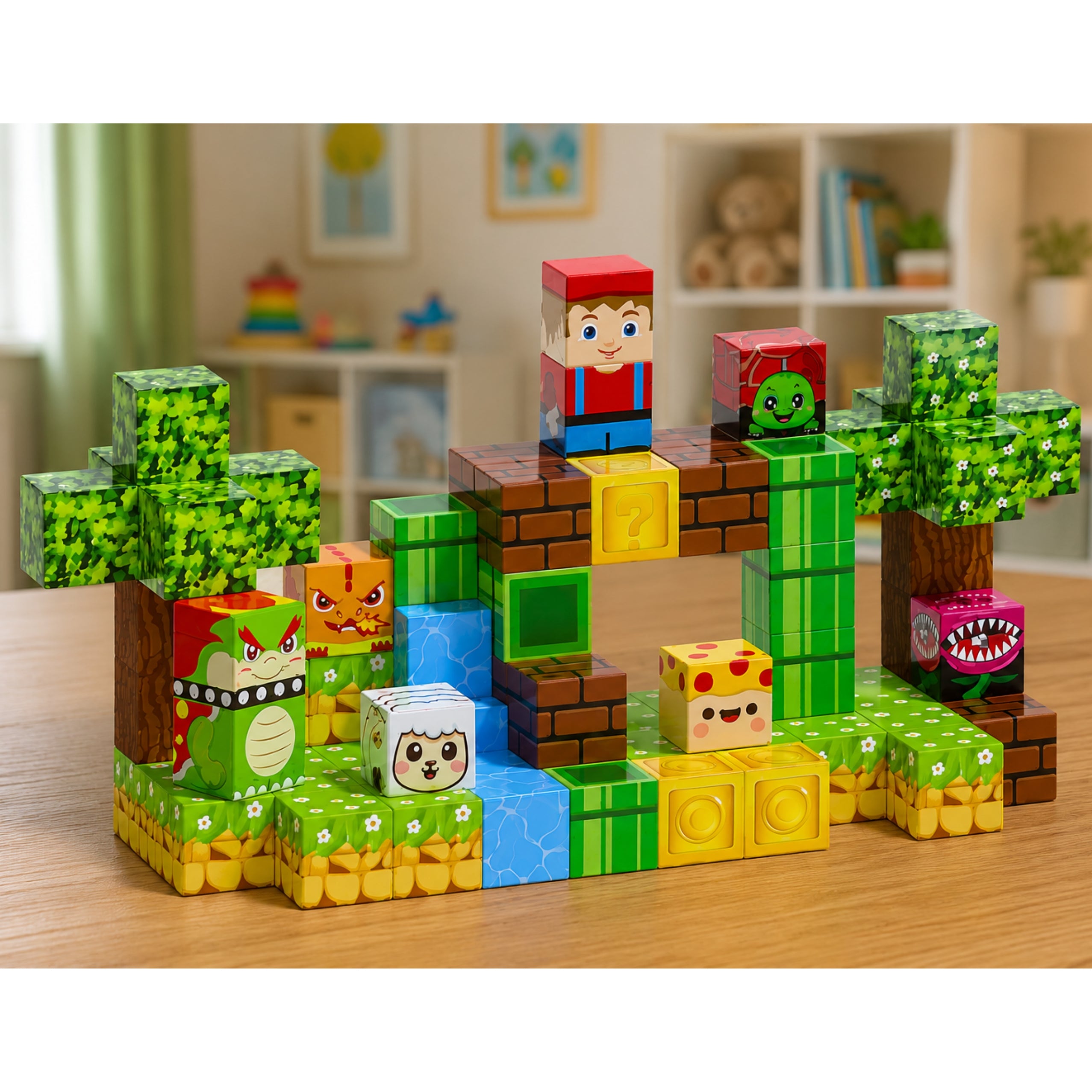 Magnetic Blocks Cubes Pixel World Animals 80 Pcs.