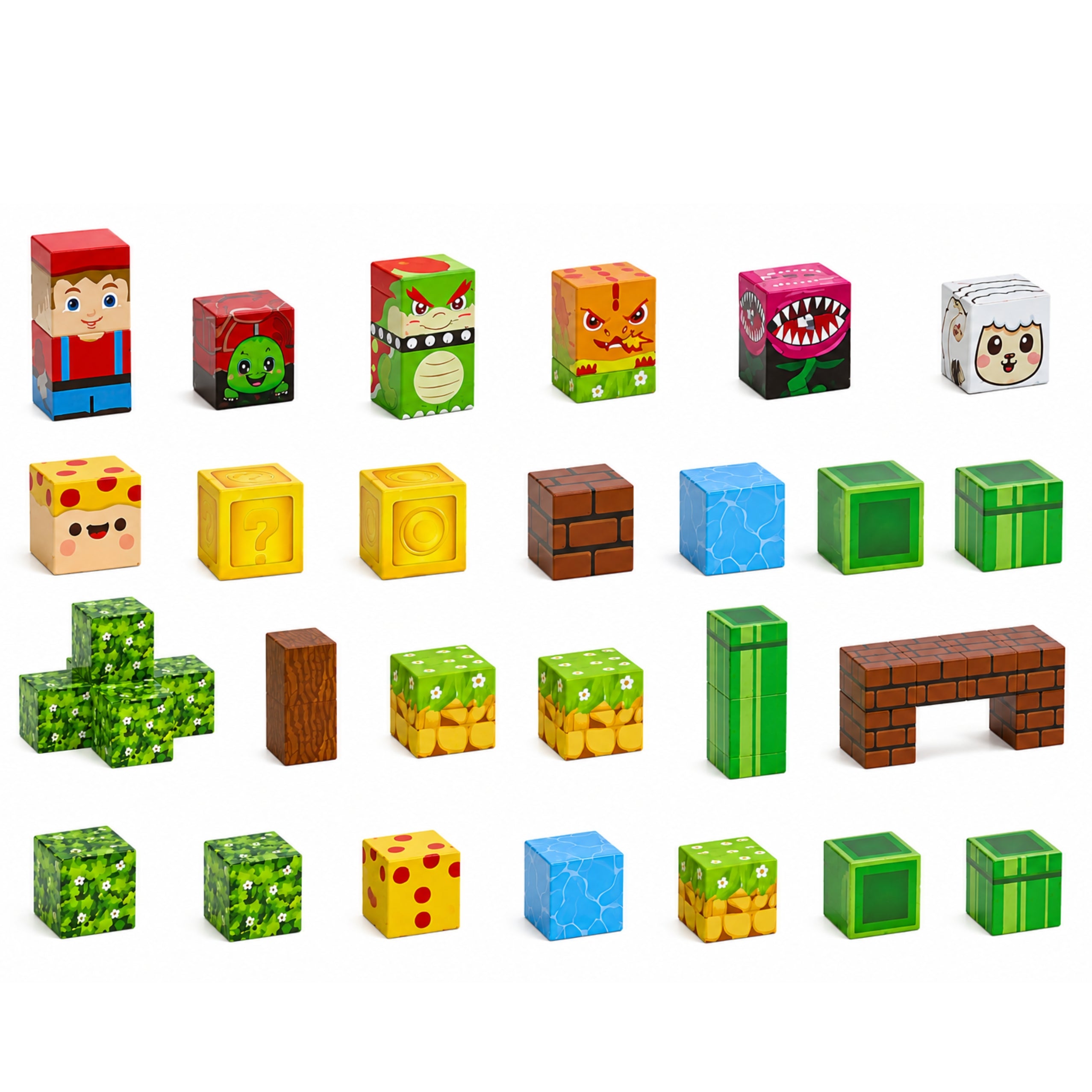Magnetic Blocks Cubes Pixel World Animals 80 Pcs.