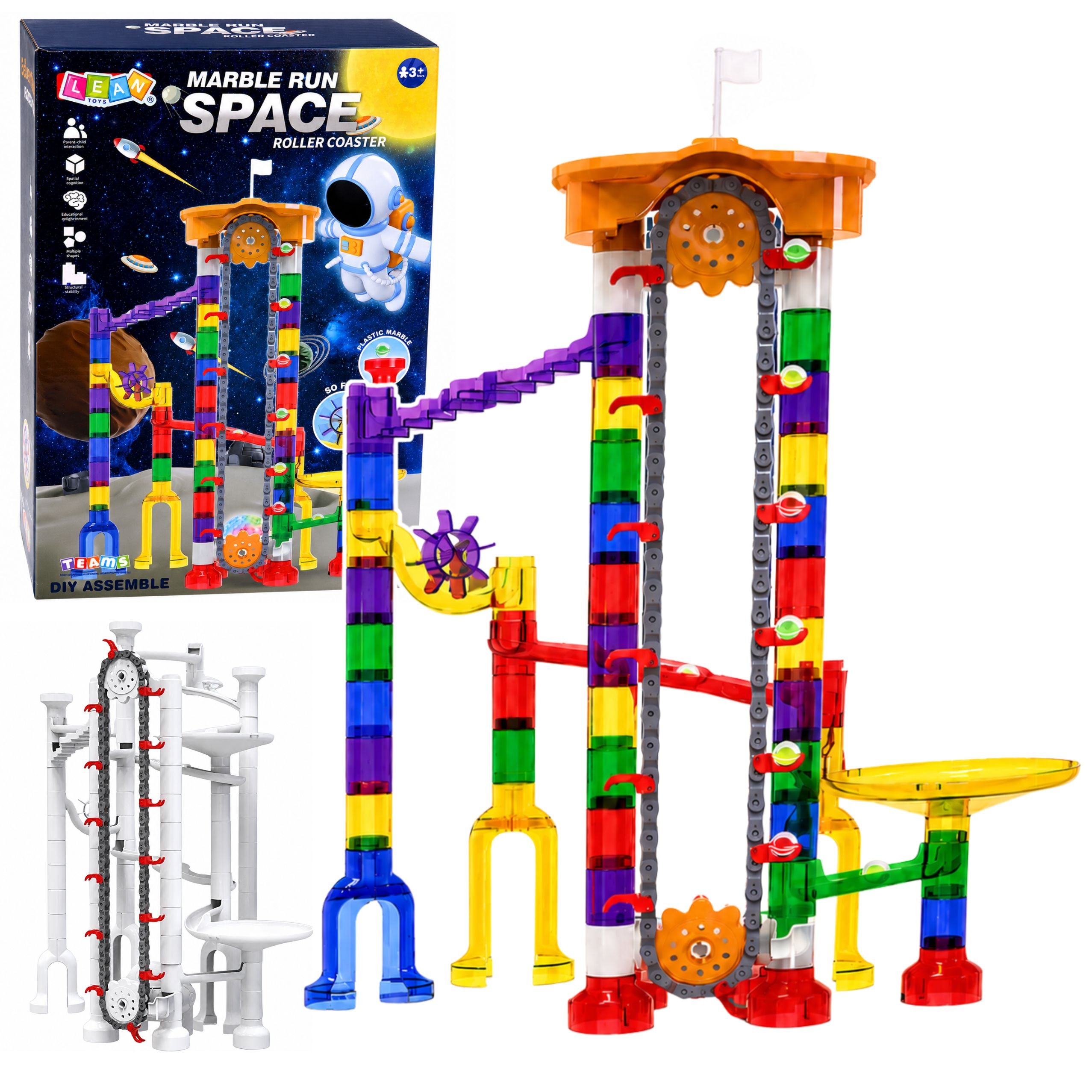 Construction Blocks Space Track For Balls Tunnels Colorful 3d 153 Pcs.