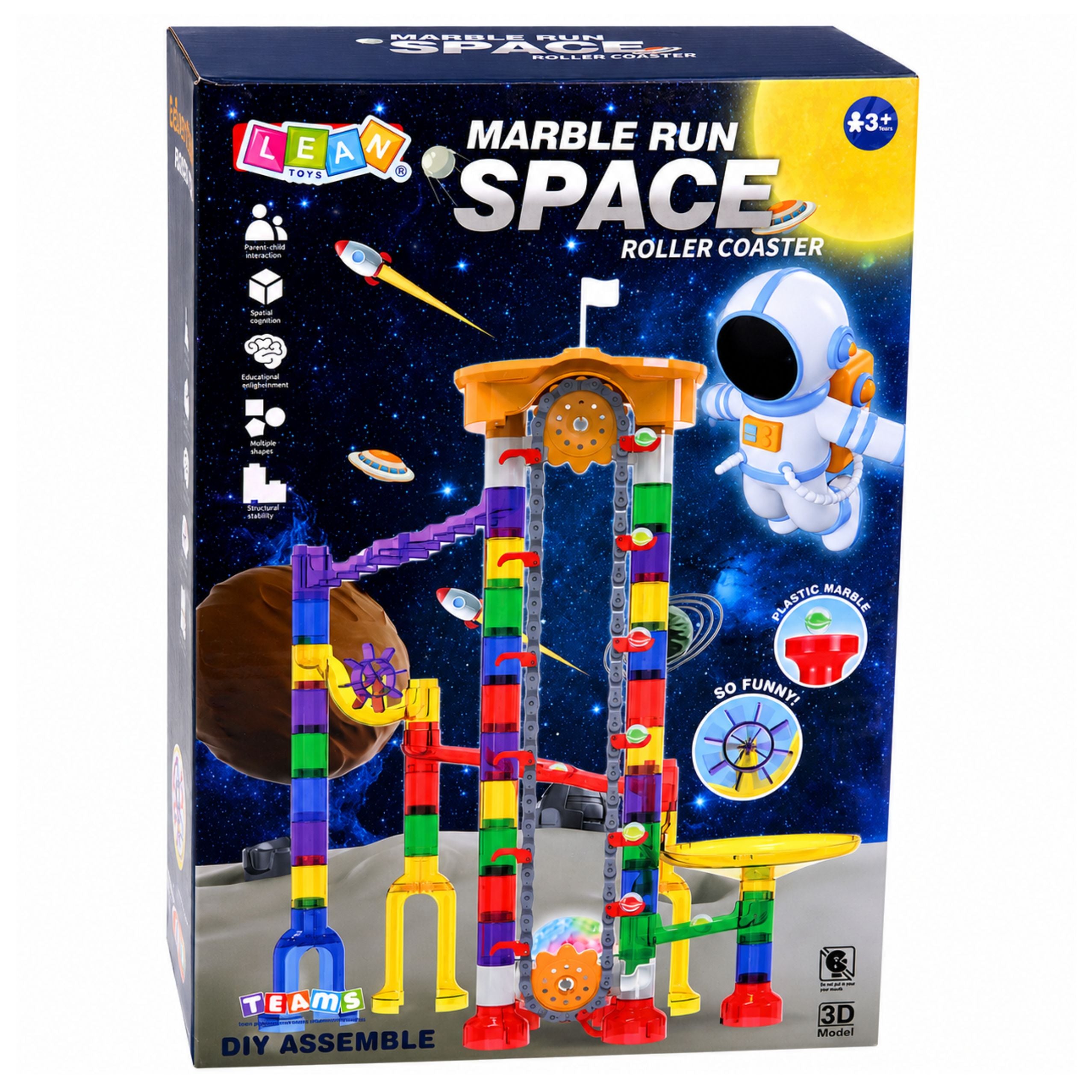 Construction Blocks Space Track For Balls Tunnels Colorful 3d 153 Pcs.