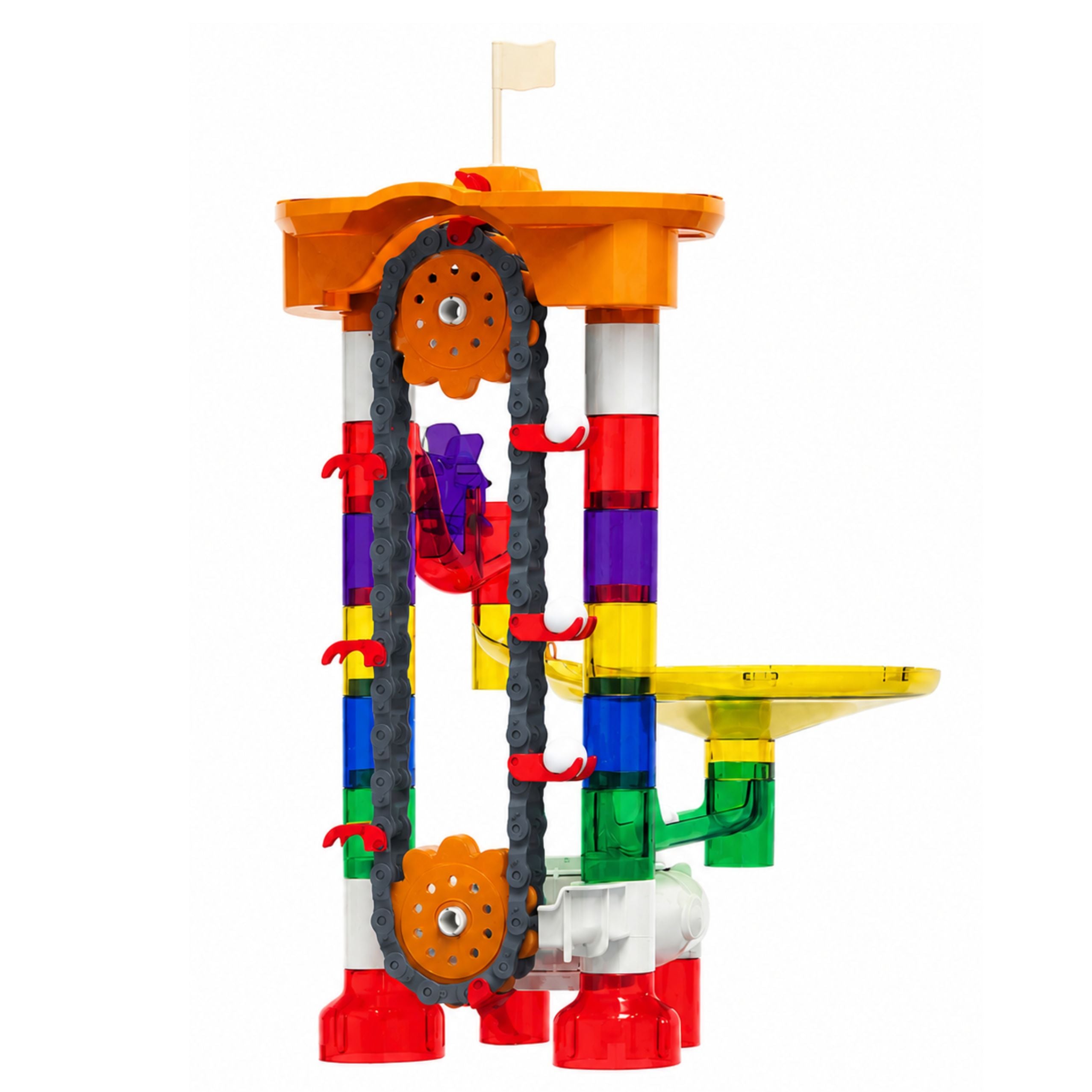 Construction Blocks Space Track For Balls Tunnels Colorful 3d 85 Pcs.