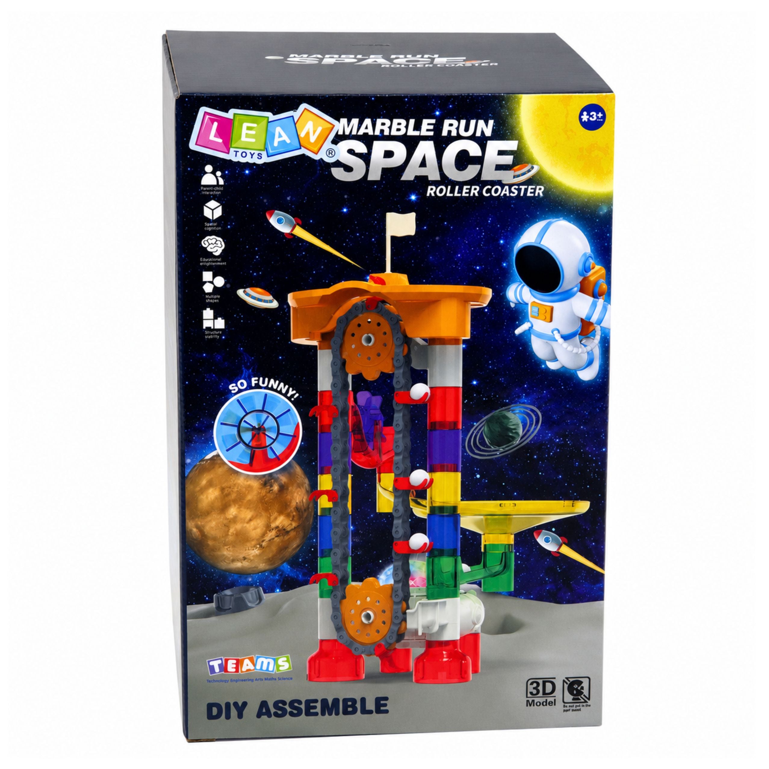 Construction Blocks Space Track For Balls Tunnels Colorful 3d 85 Pcs.