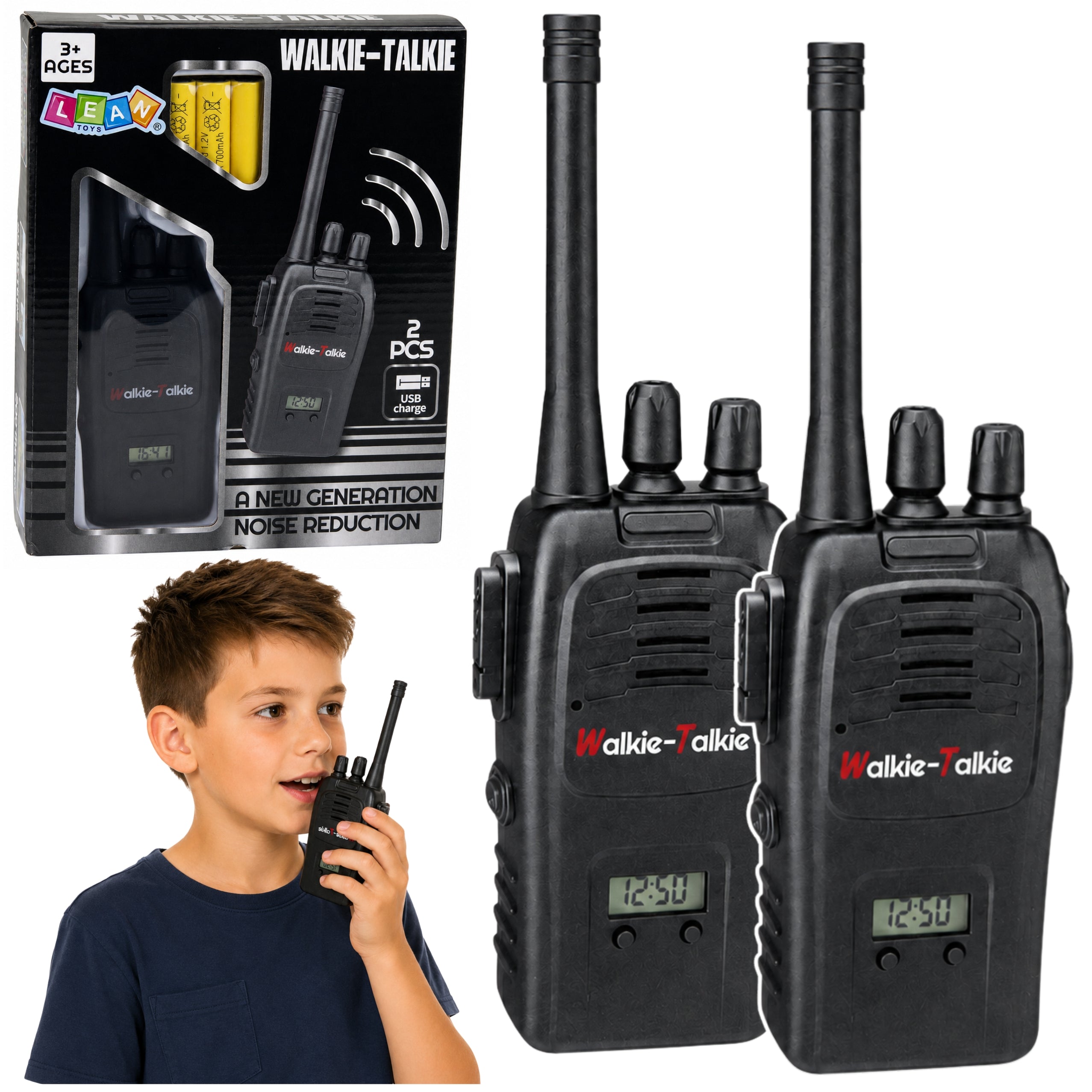 Walkie Talkie Usb Noise Reduction Black 200m Range