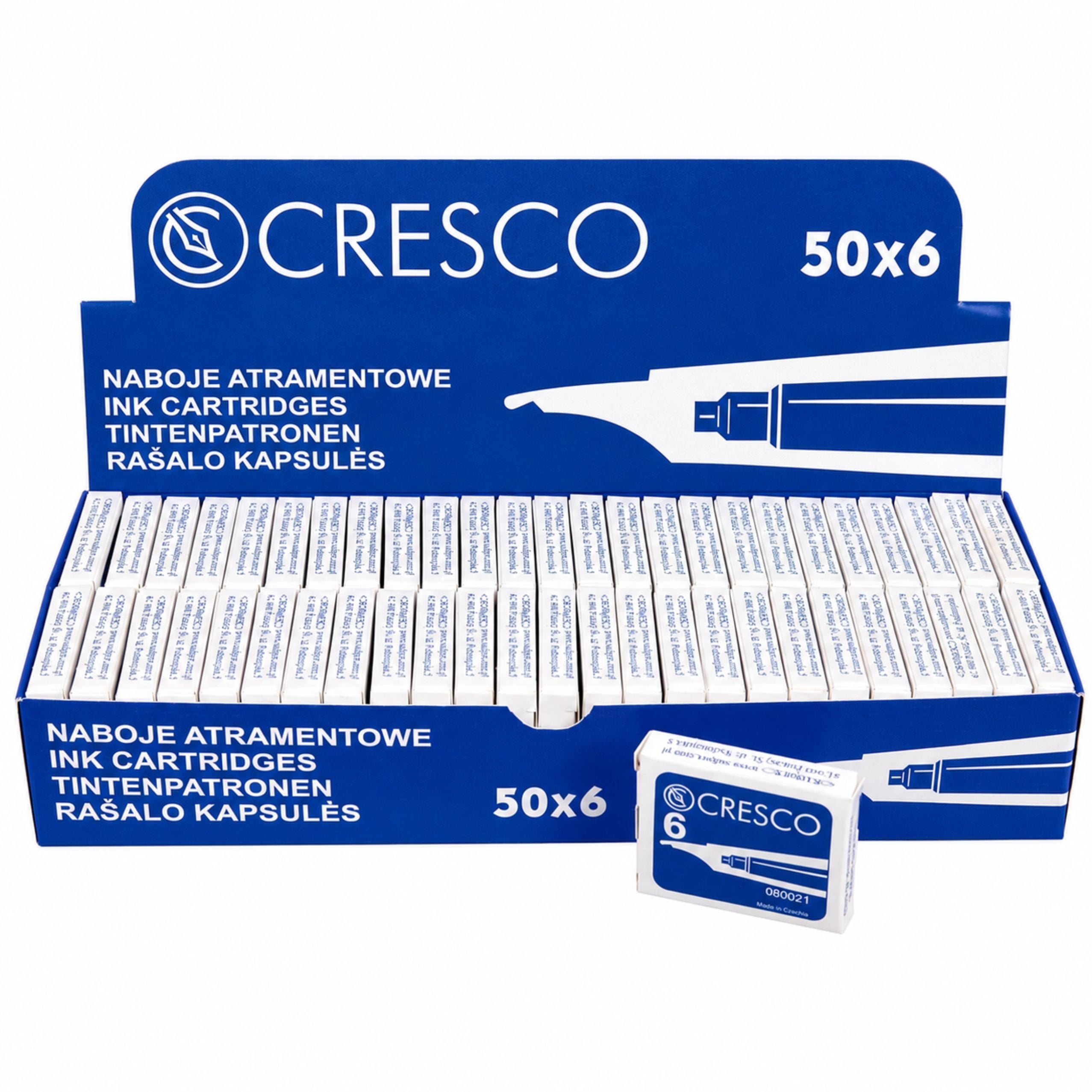 Blue Ink Cartridges For Fountain Pens 6 Pcs Cresco Sadpex