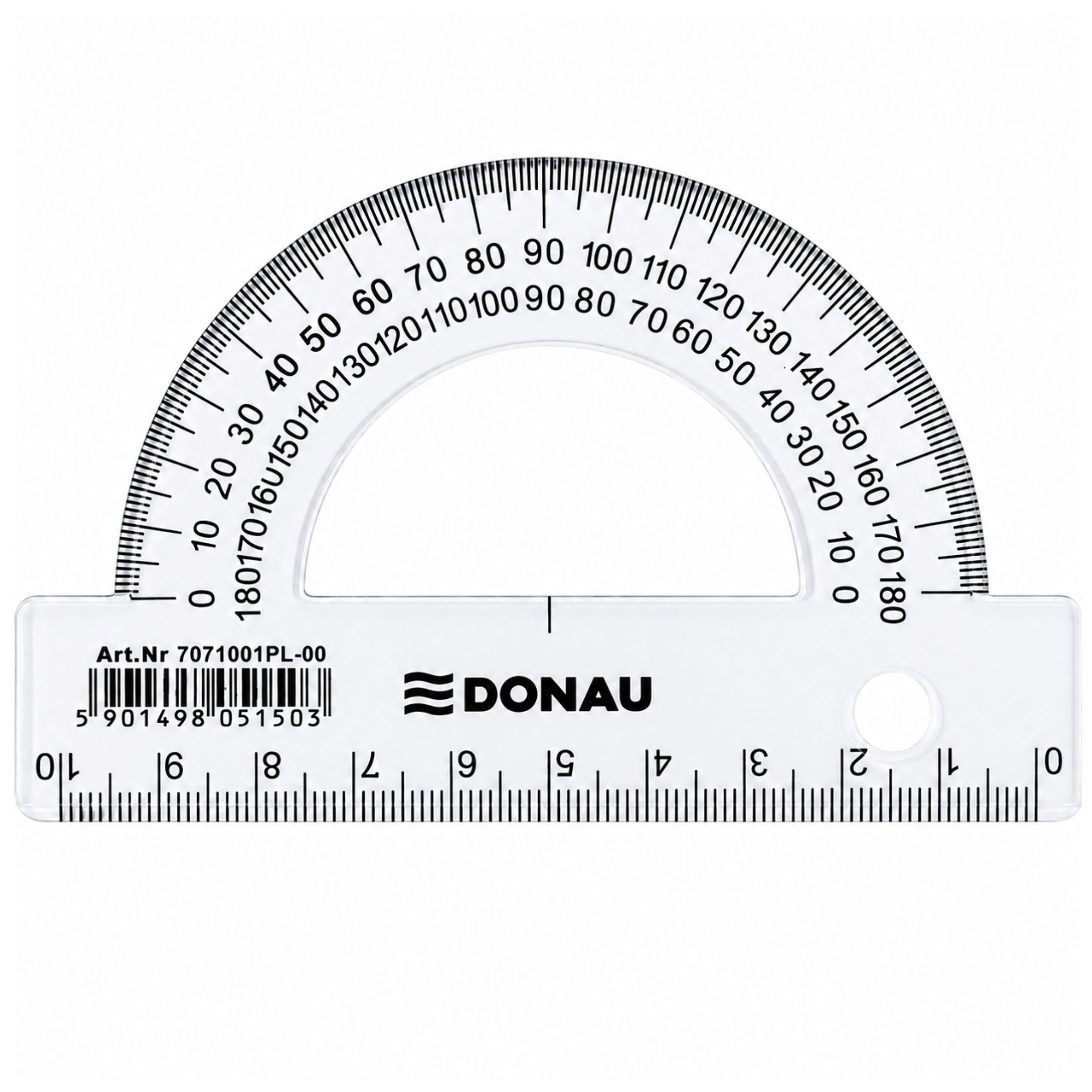 Donau Transparent School Protractor 180° 10 Cm