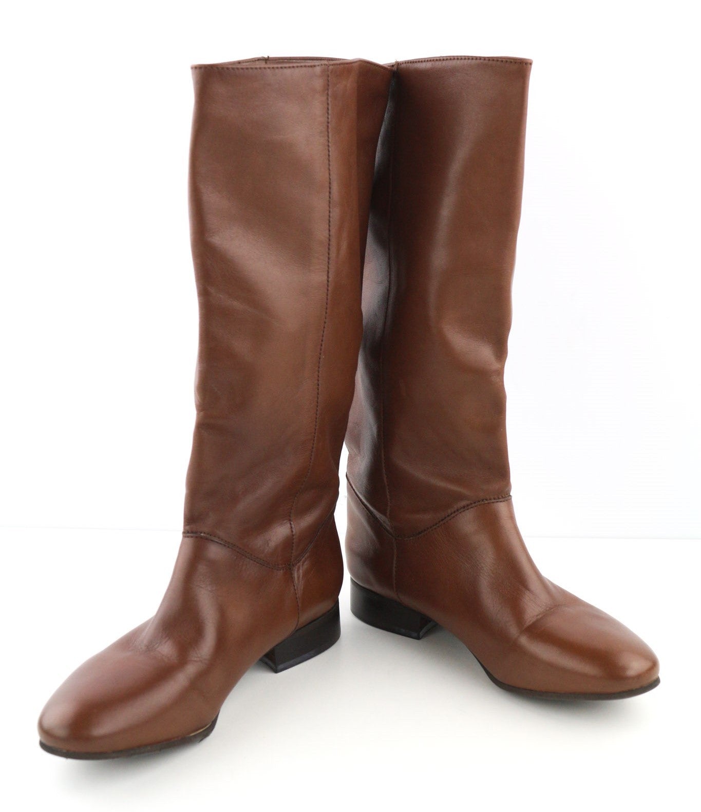 Brązowe skórzane buty