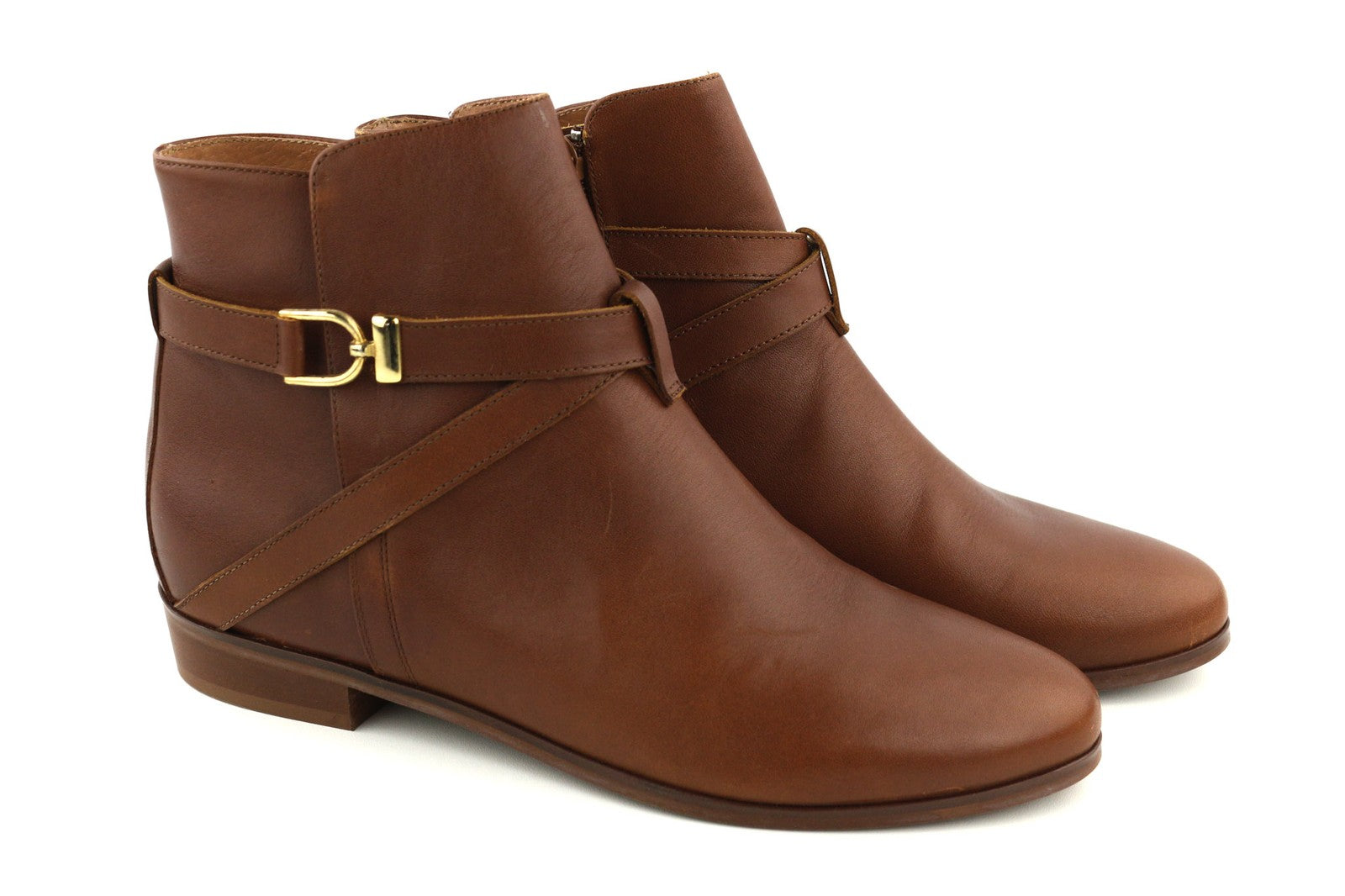Brązowe skórzane buty