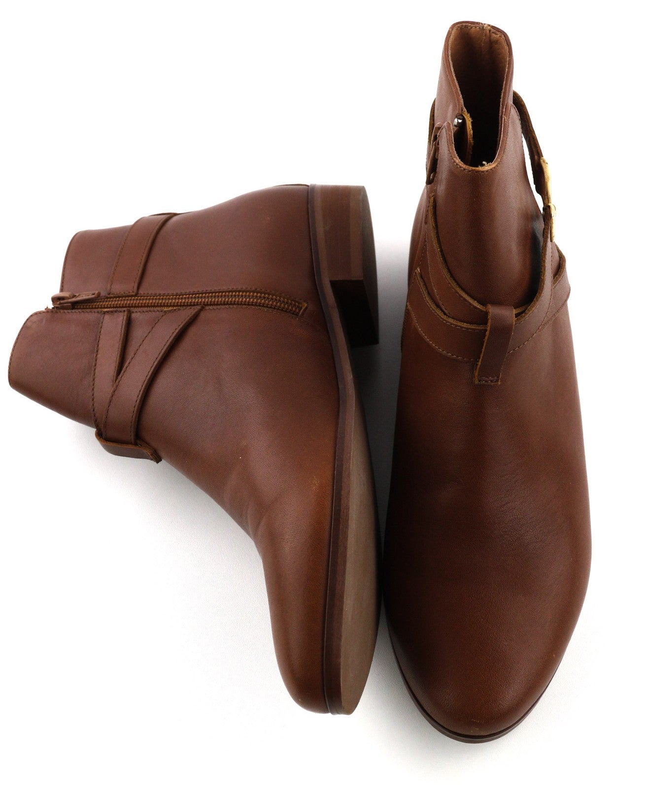 Brązowe skórzane buty