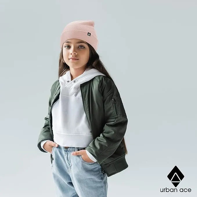 Bonnet d'hiver pour enfants Urban Ace Jr Cotton Cuff Beanies Rose