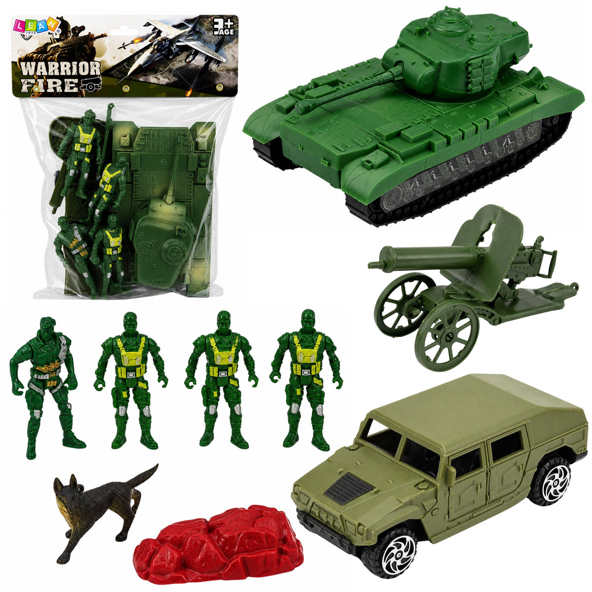 Militärset Soldater Tankfordon Gun 13 st.