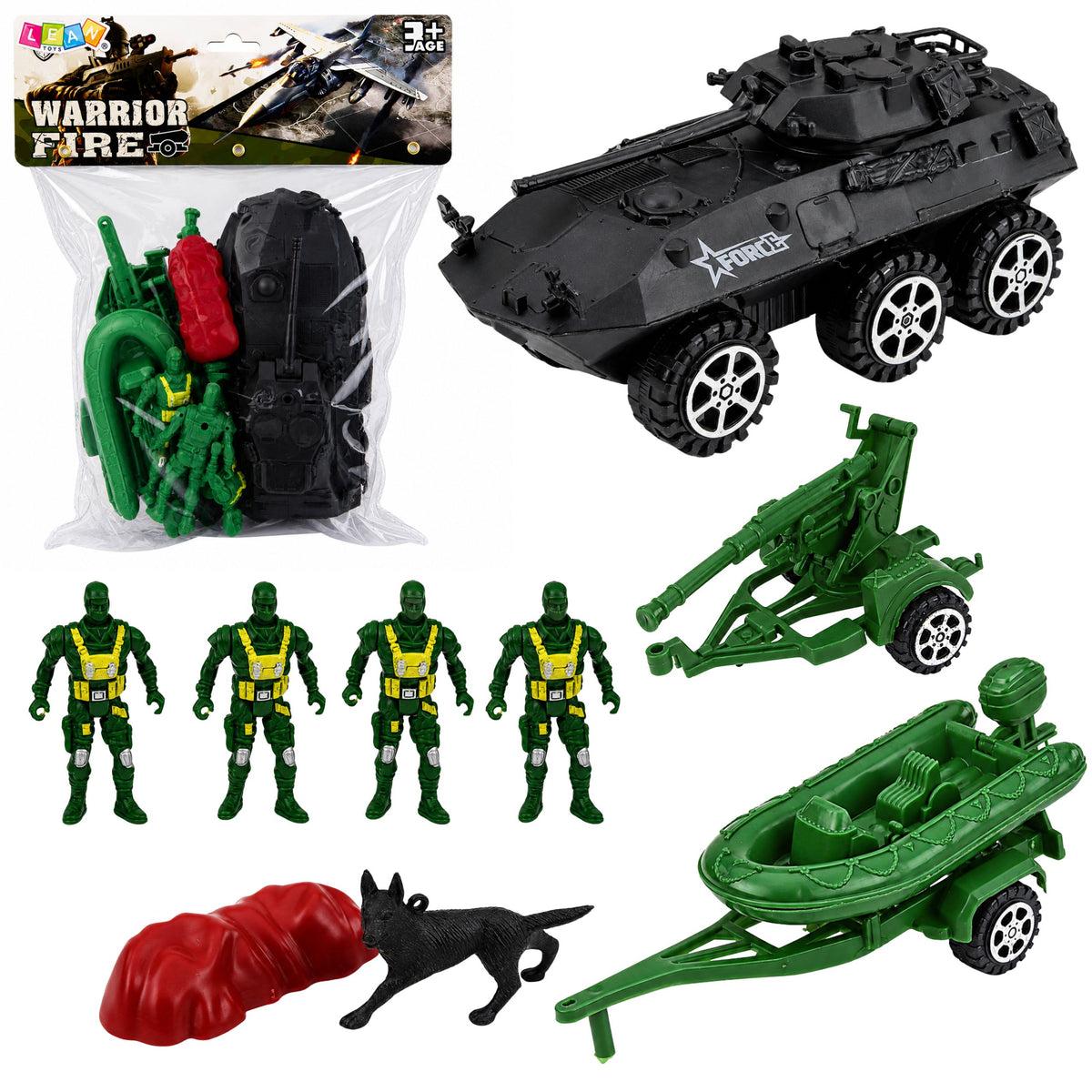 Military Set Soldiers Armored Personnel Carrier 14 Pcs.