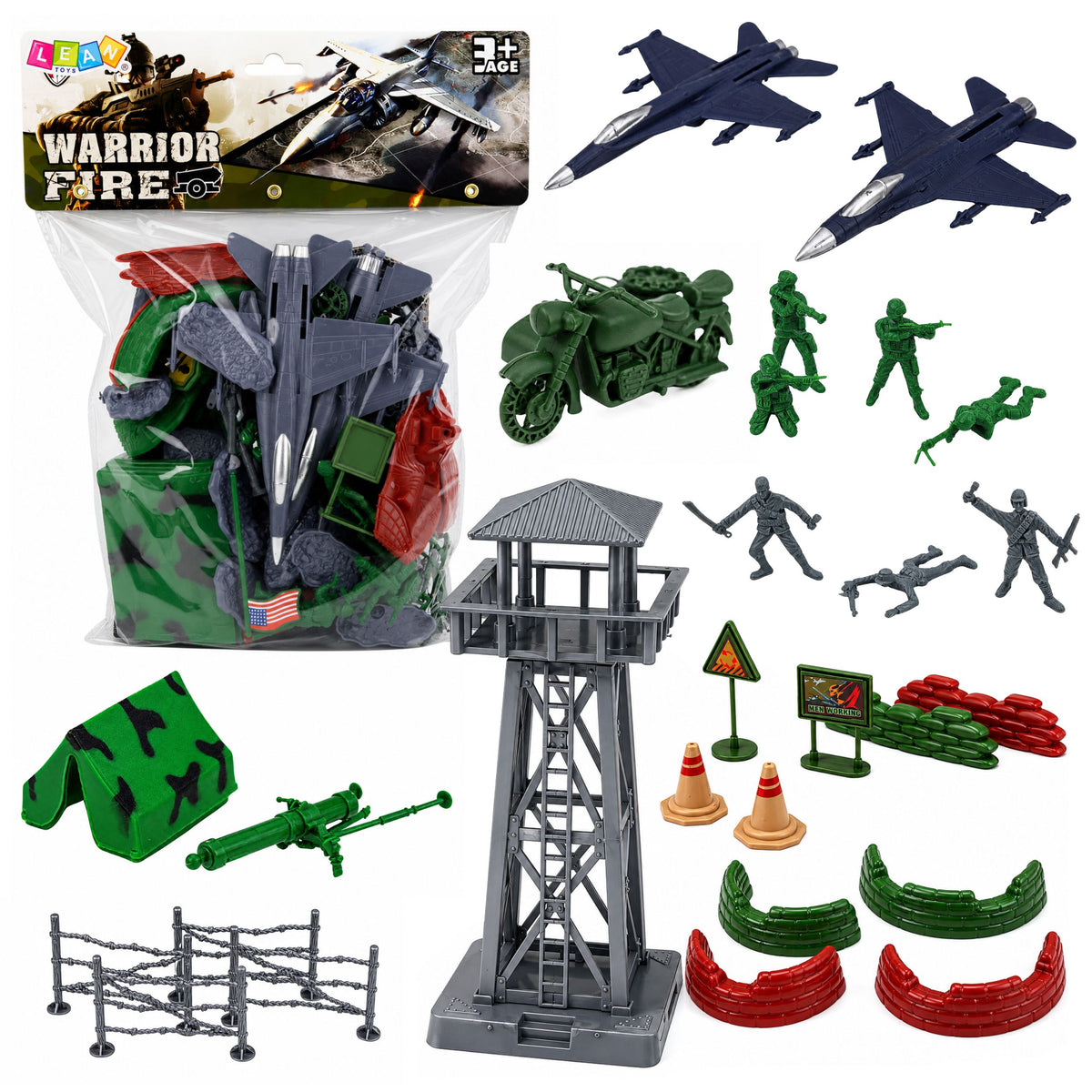 Set Militar Soldados Figuras Vehículos Militares Accesorios Torre 72 Pcs.