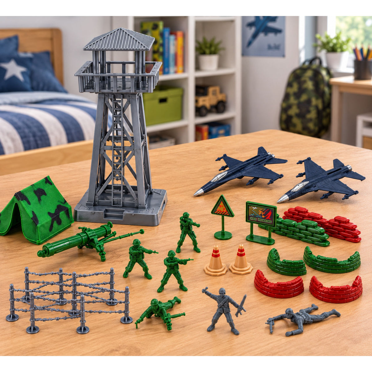 Set Militar Soldados Figuras Vehículos Militares Accesorios Torre 72 Pcs.