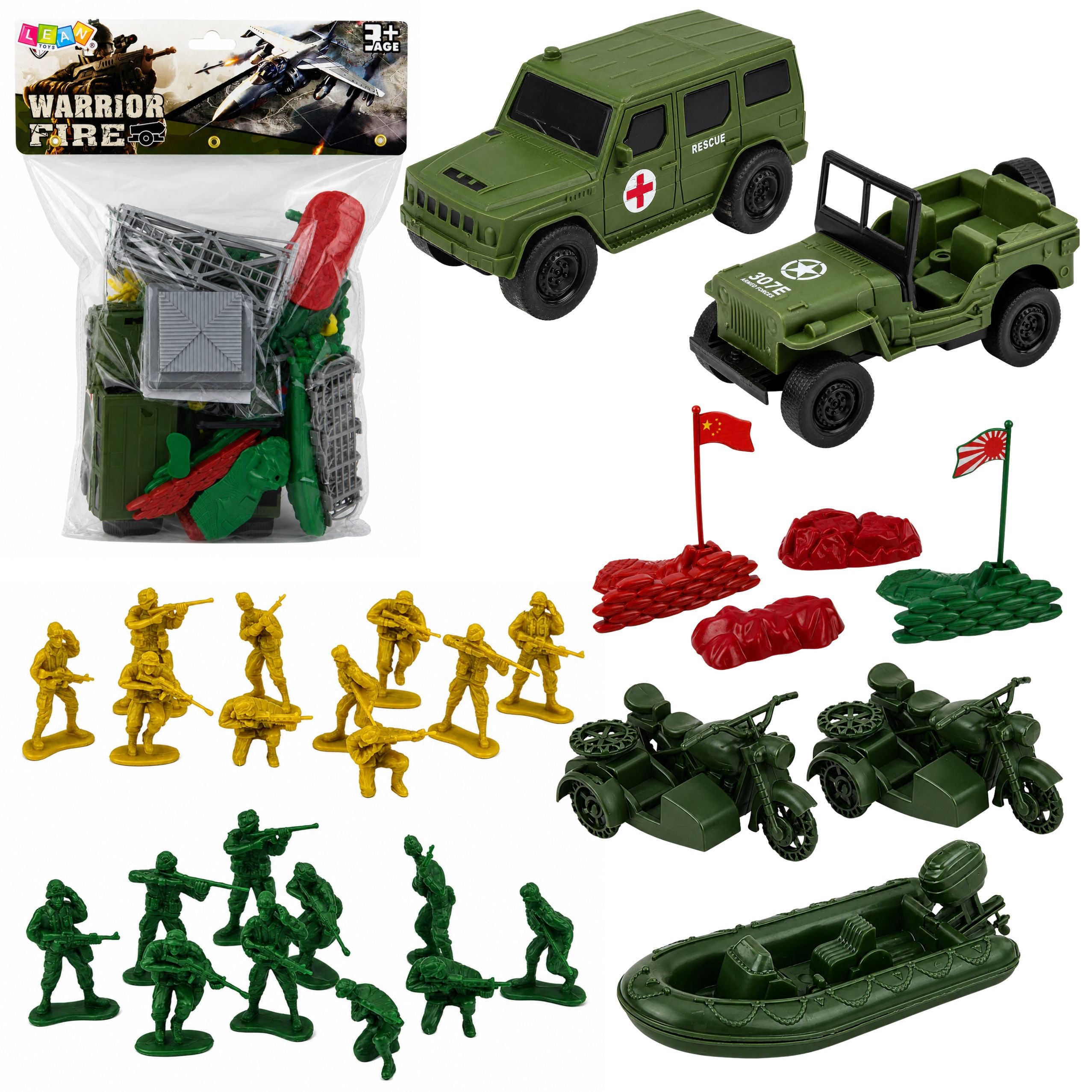 Military Set Soldiers Vehicles Military Base Tower Figures 46 Pcs.